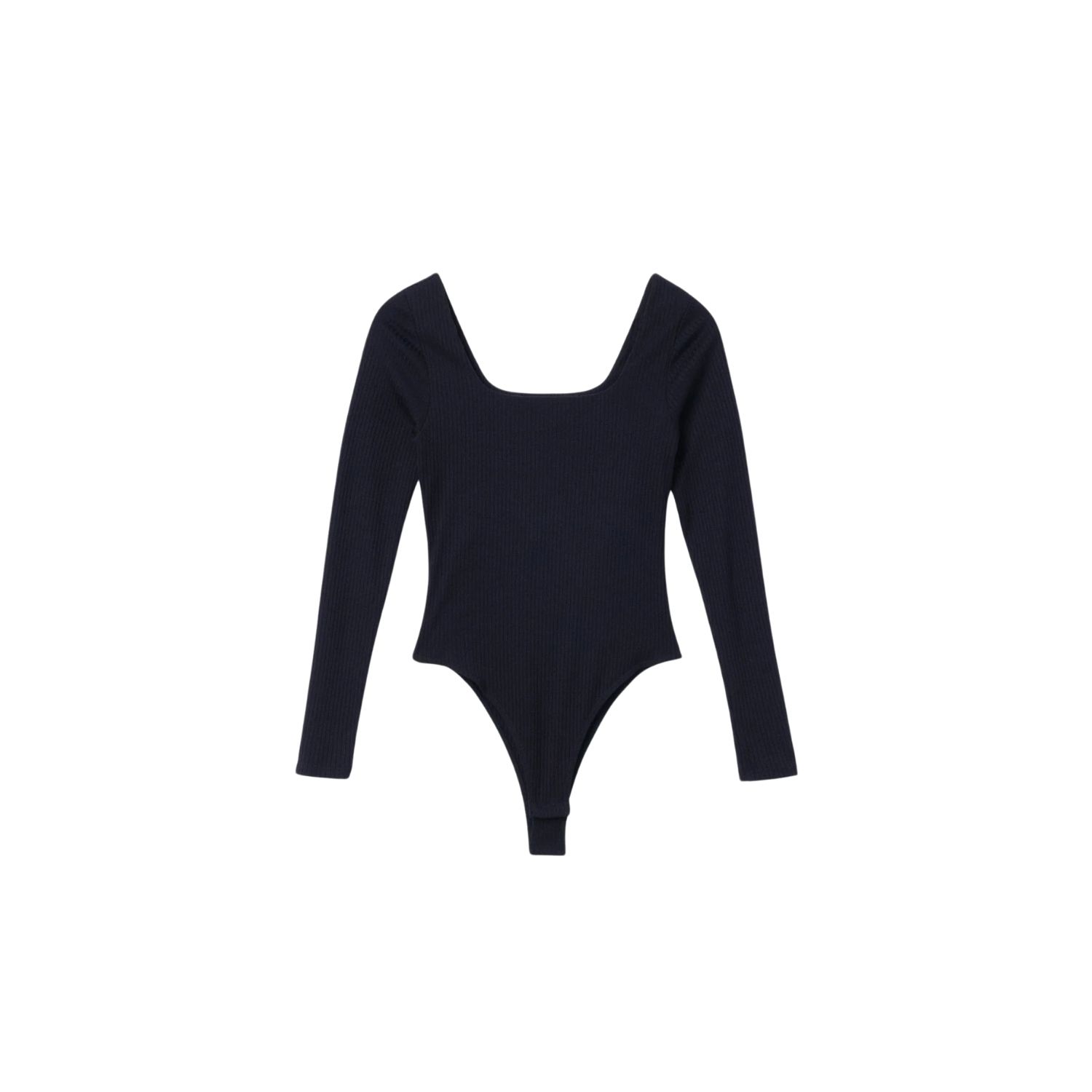 Dal The Label Women's Ribbed Long Sleeve Bodysuit Black In Black