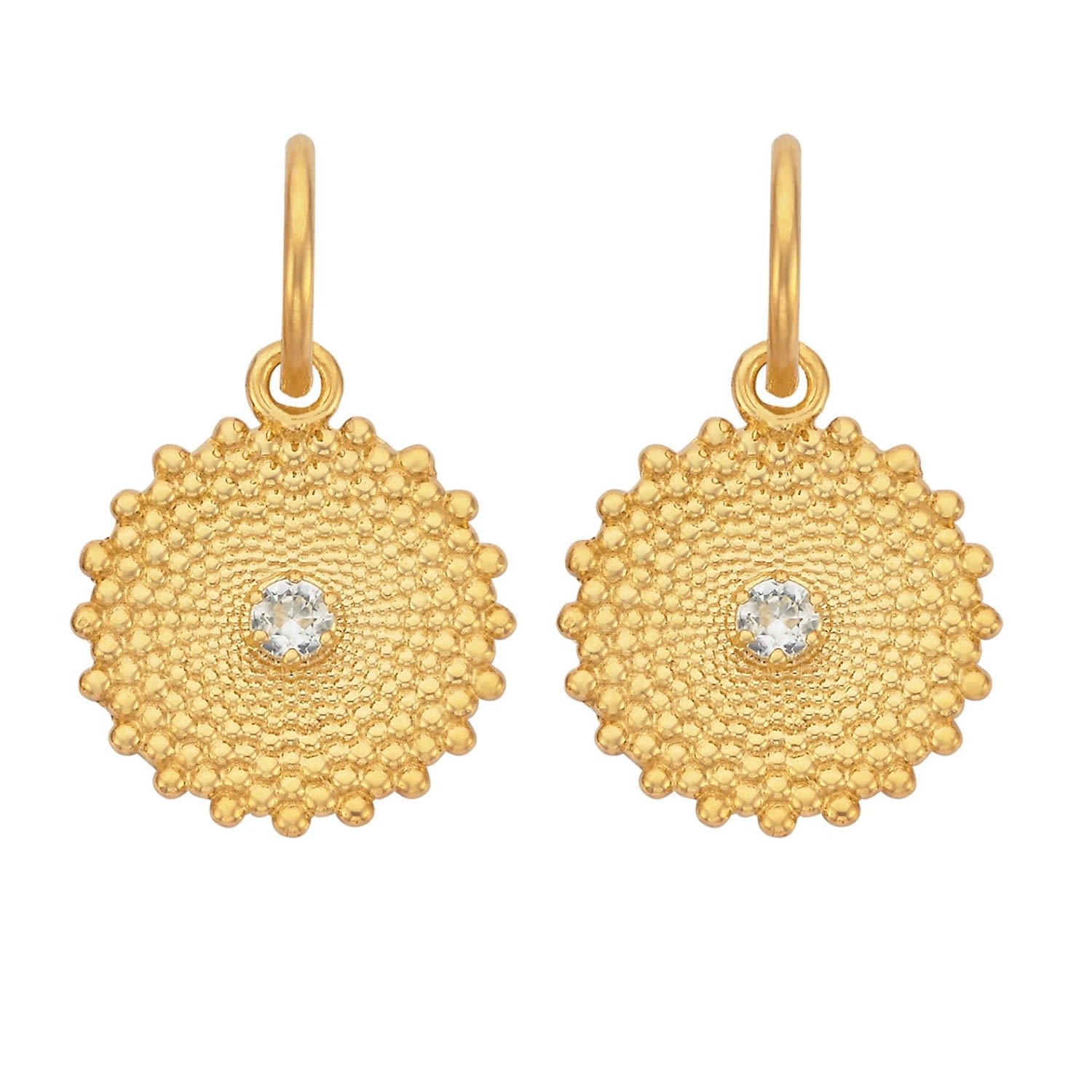 Women’s Gold / White Helios Earrings Gold White Zircon Zoe and Morgan