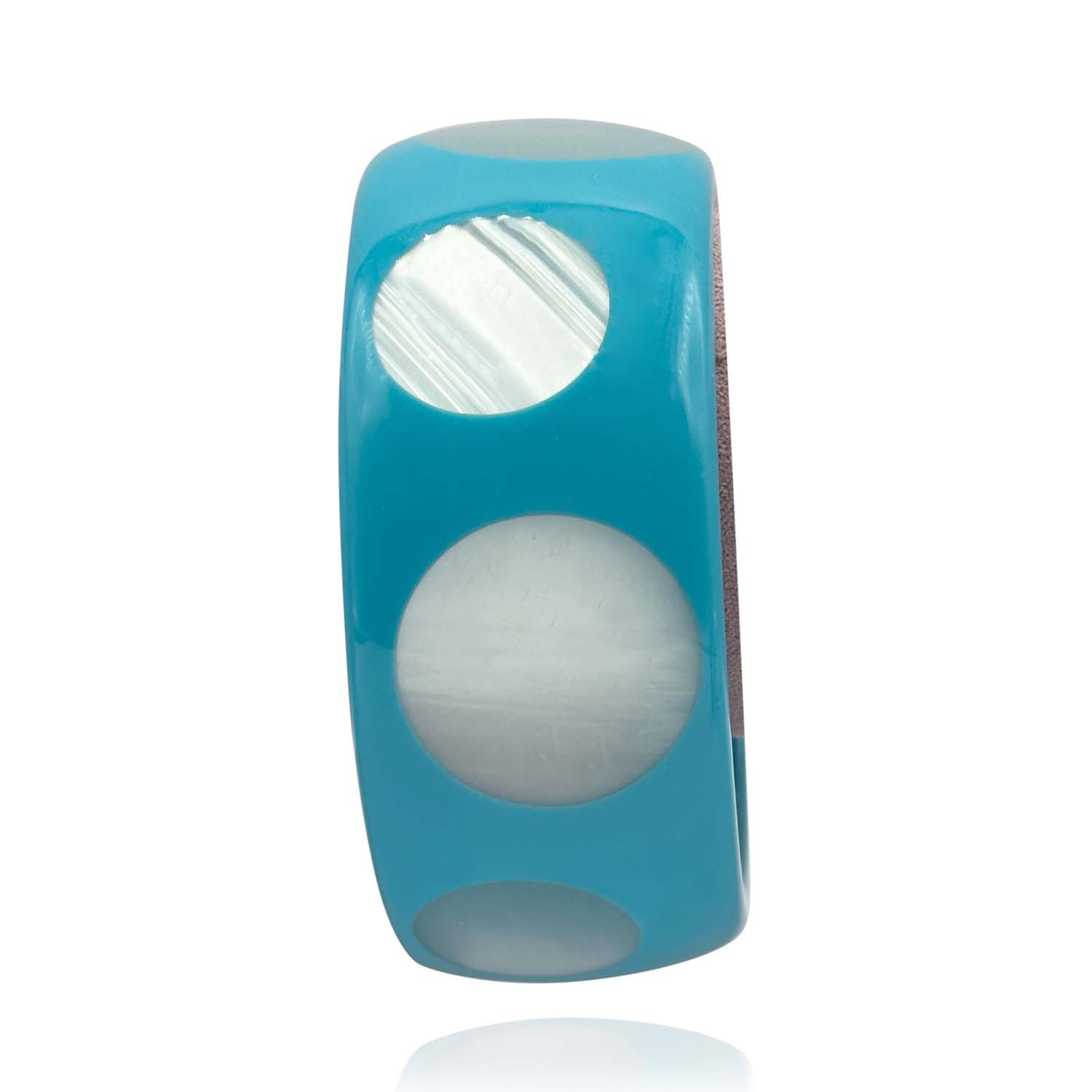 Michael Nash Jewelry Women's Blue / Neutrals Turquoise Blue And Mother Of Pearl Deco-style Spotted Bracelet In Blue