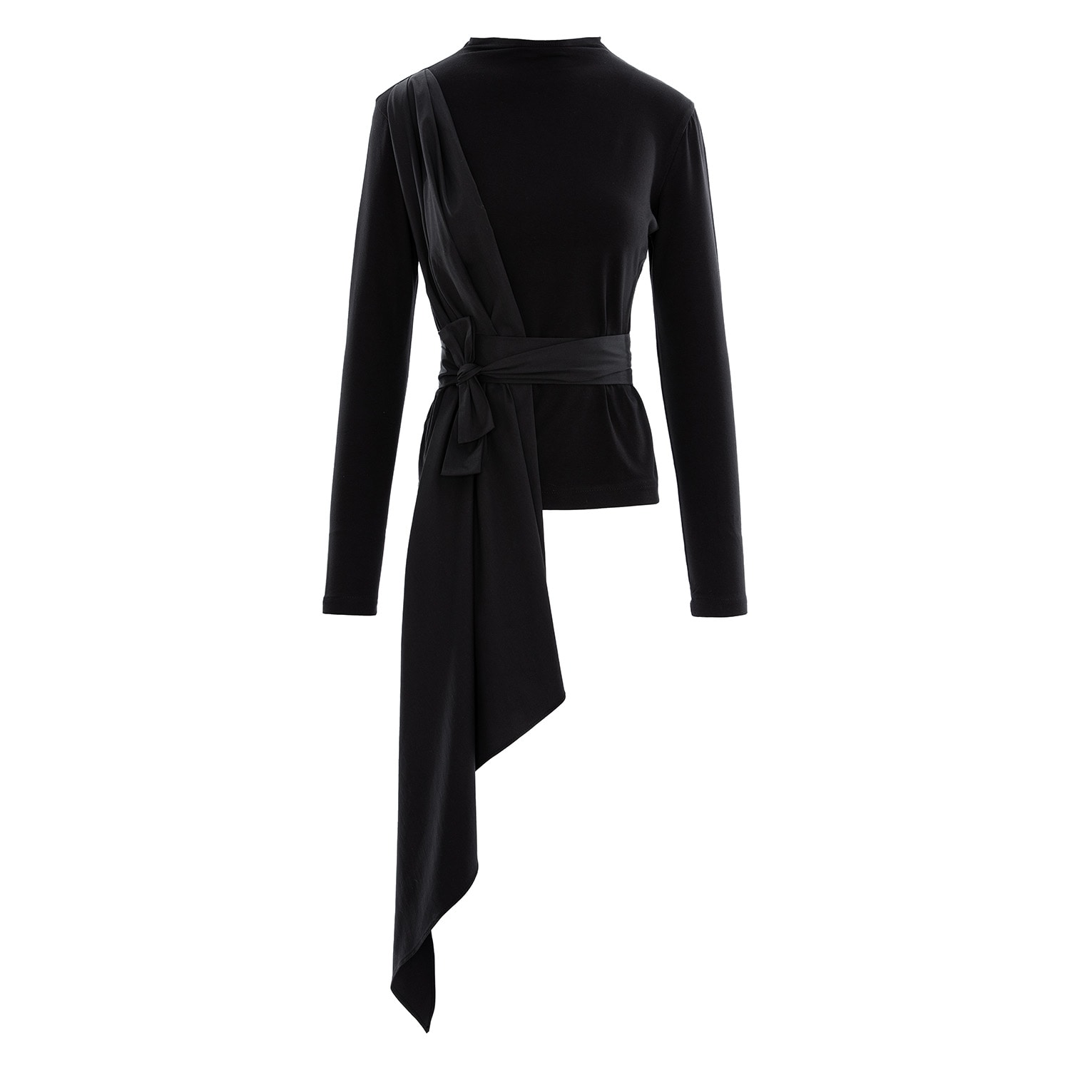 Larisa Dragna Women's Black Blouse With Draping In Black