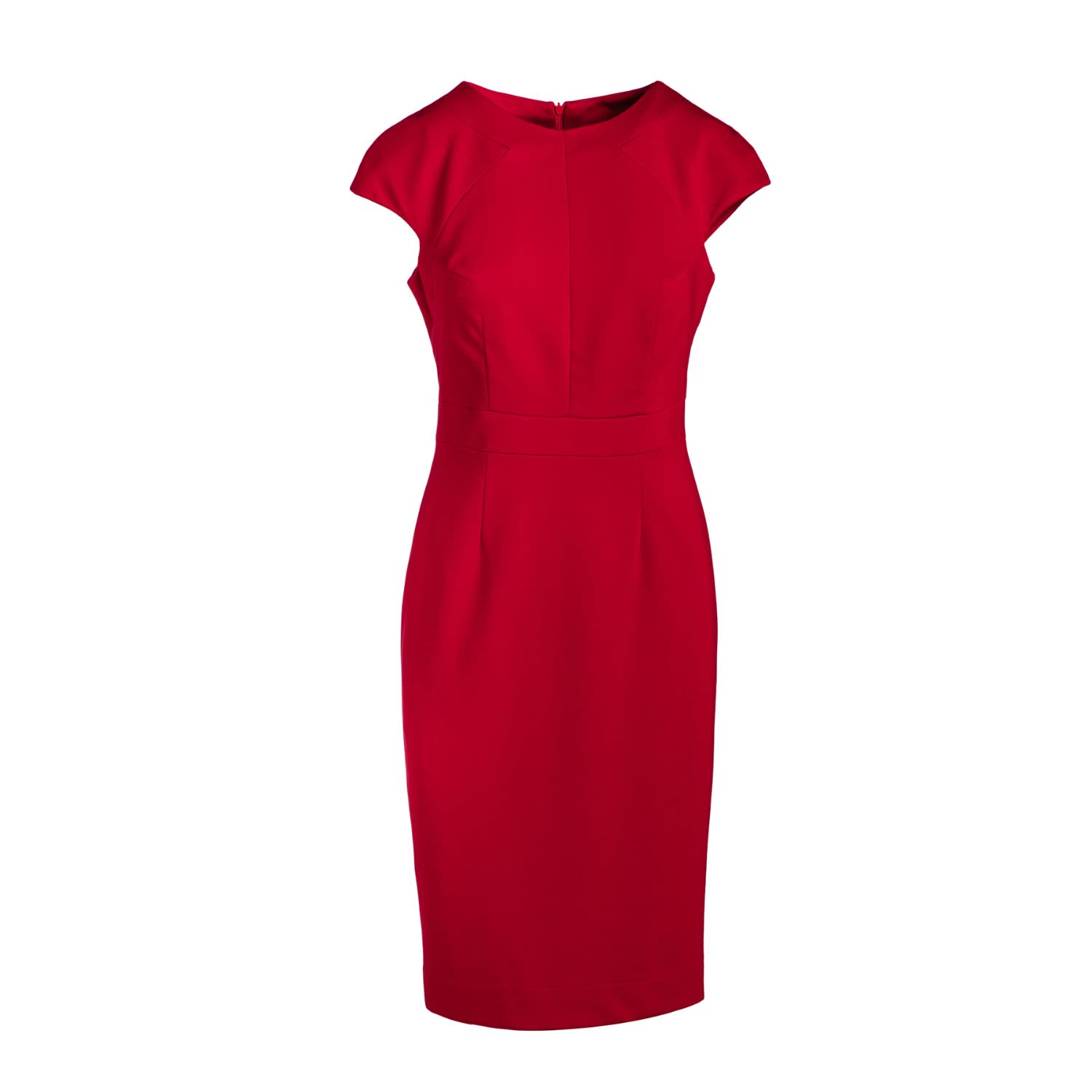 fitted red dress with sleeves