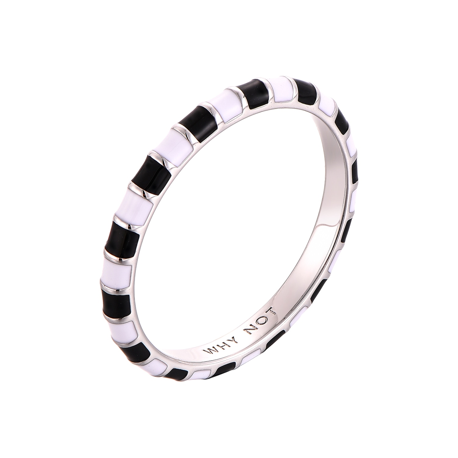 Pinnole Women's Black / White Black & White Thin Ring