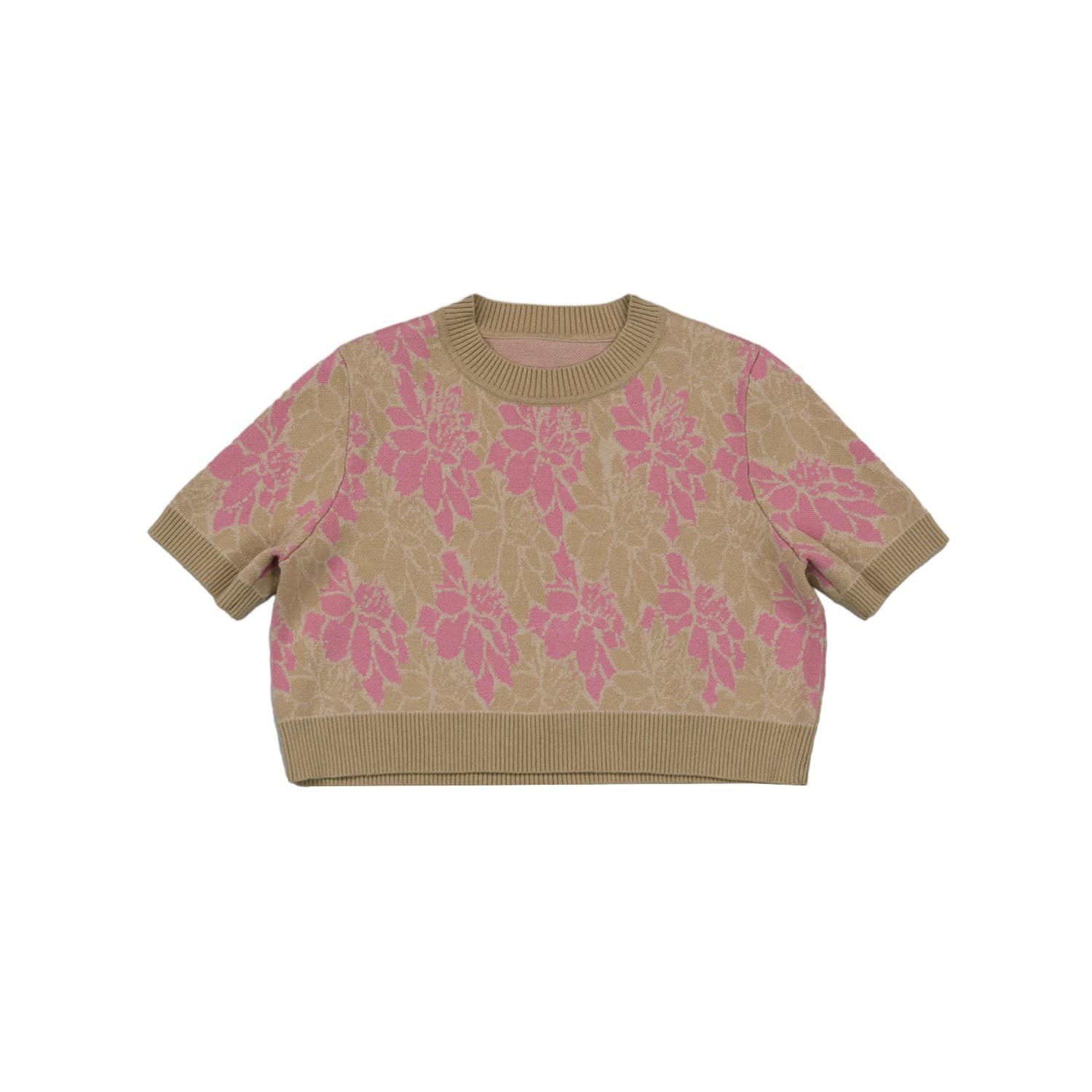 Balou Pink / Purple Womens Floral Knit Top In Pink/purple
