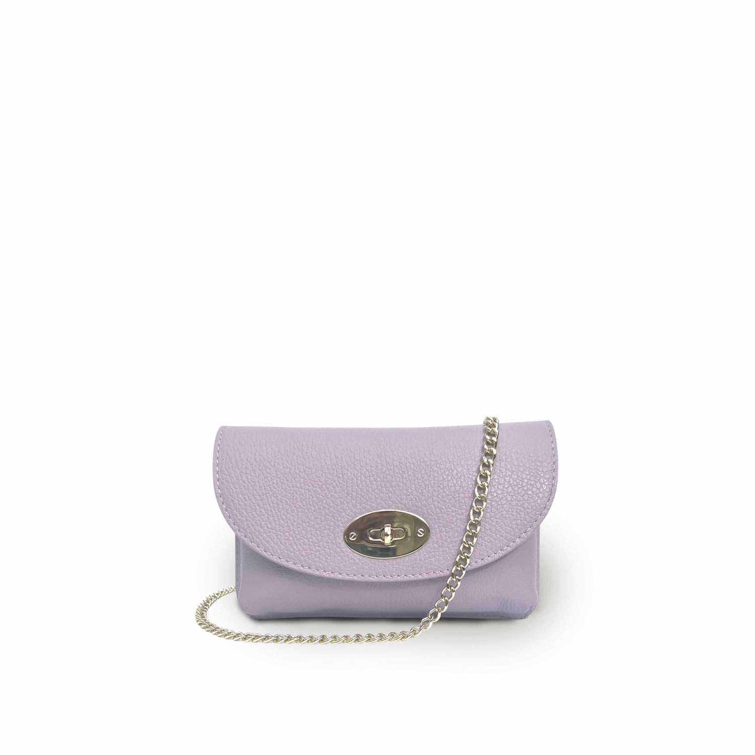 Apatchy London Women's Pink / Purple The Mila Lilac Leather Phone Bag In Black