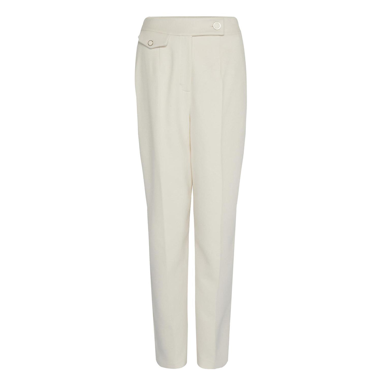 Women’s White Wool Pants With Pocket Flap Detail Xxs Rue Les Createurs