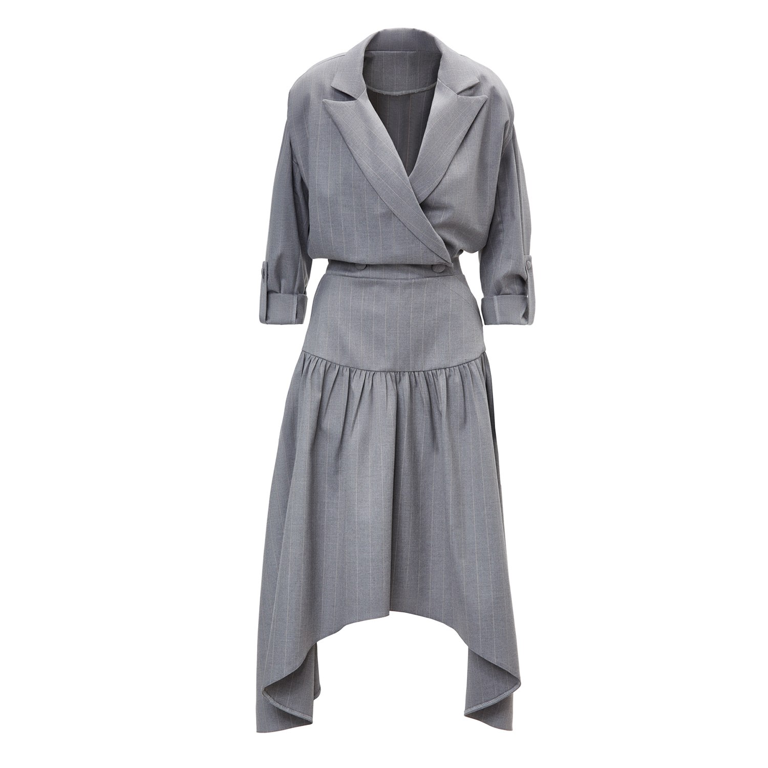 Women’s Grey Blazer Midi Dress Small Bluzat