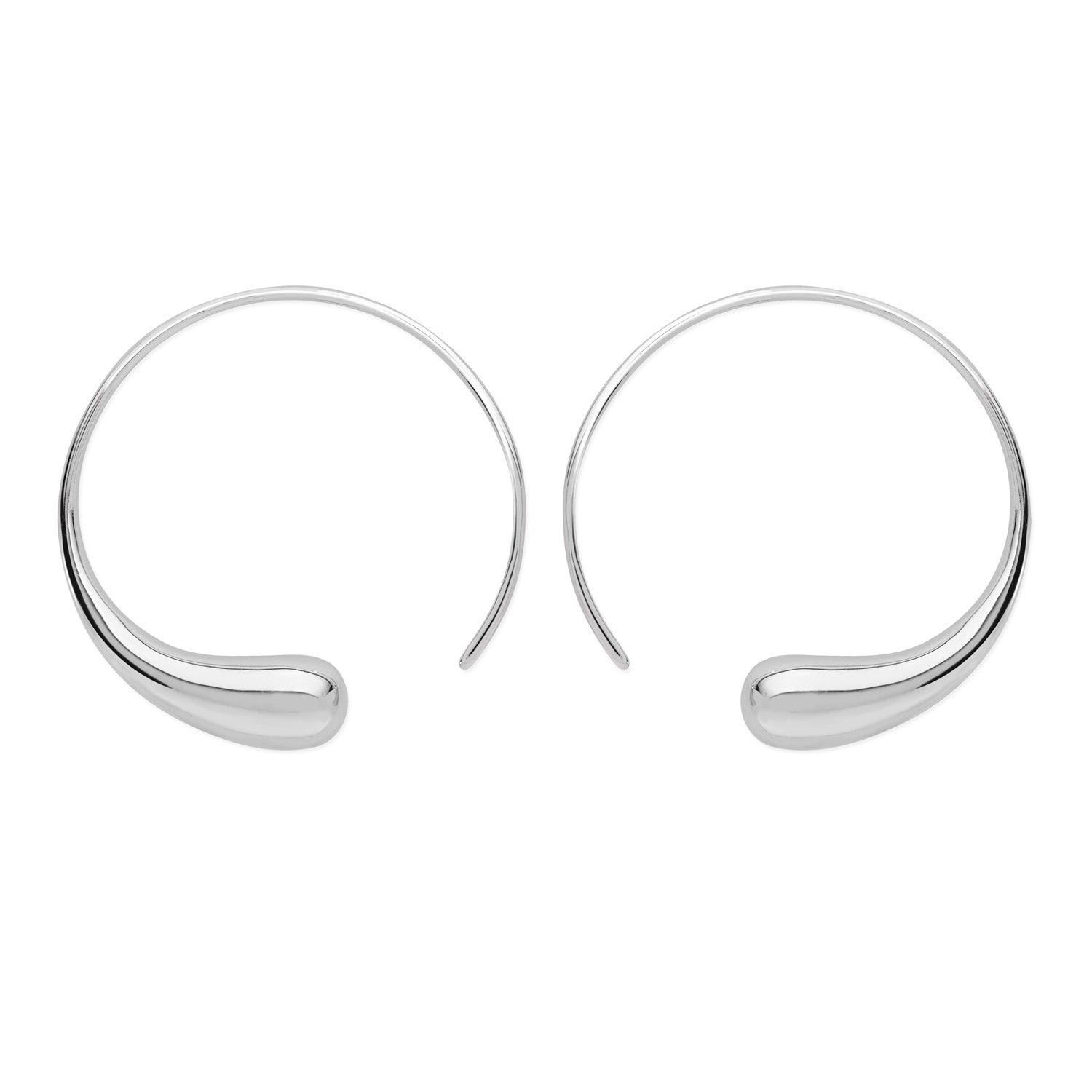 Lucy Quartermaine Women's Silver Large Luna Hoop Earrings
