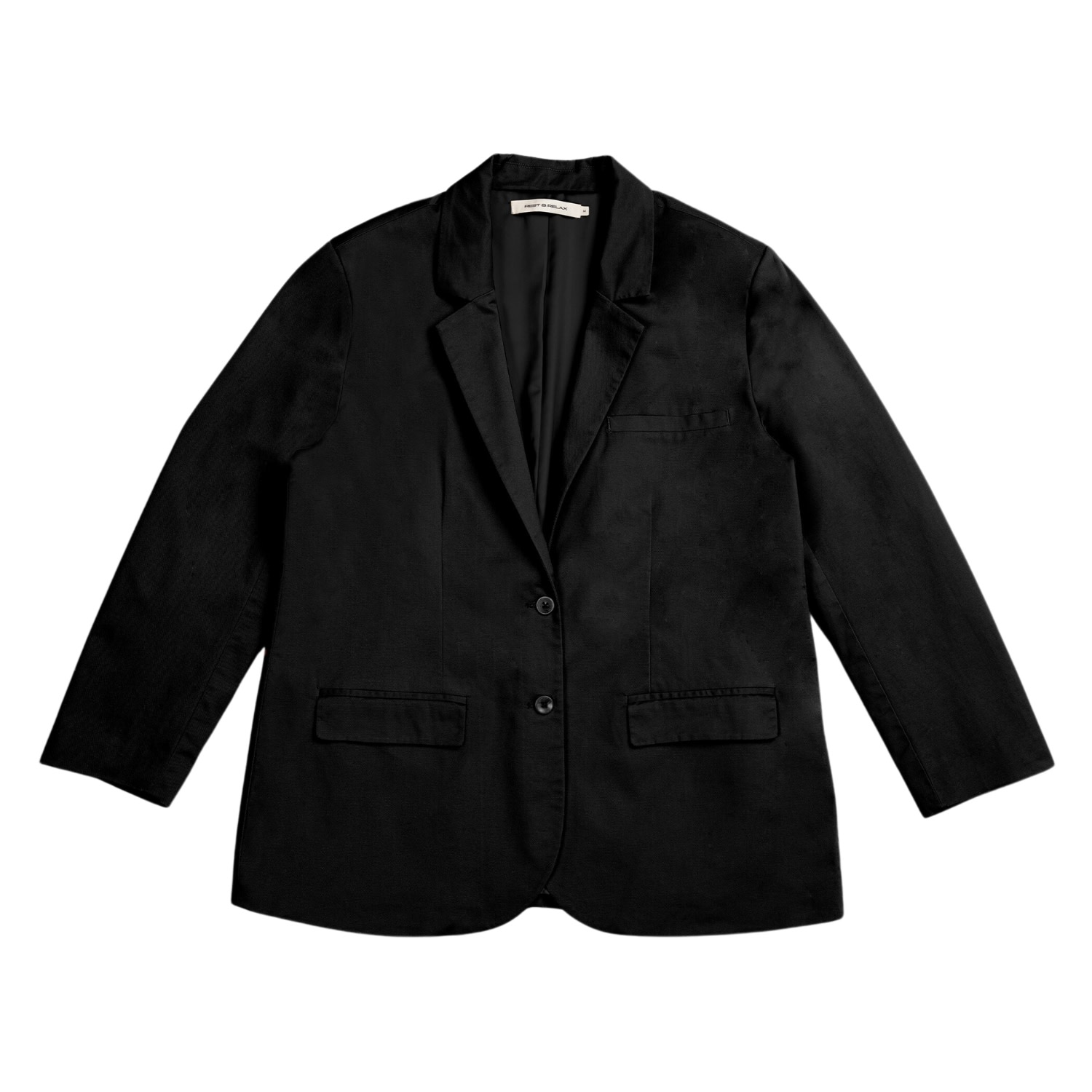 Women’s Oversized Organic Cotton Blazer - Black Extra Small Rest & Relax