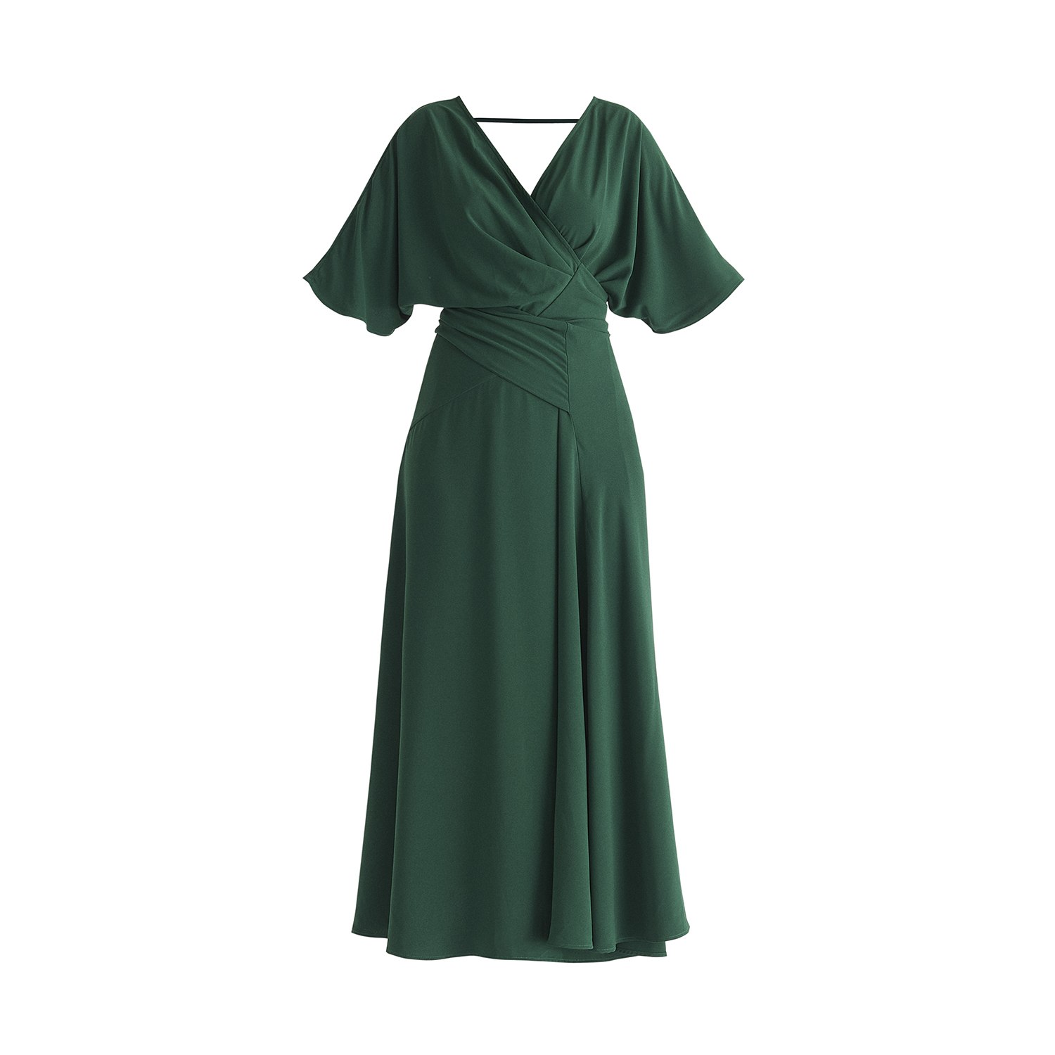 Paisie Women's Flare Sleeves Maxi Wrap Dress In Green In Green