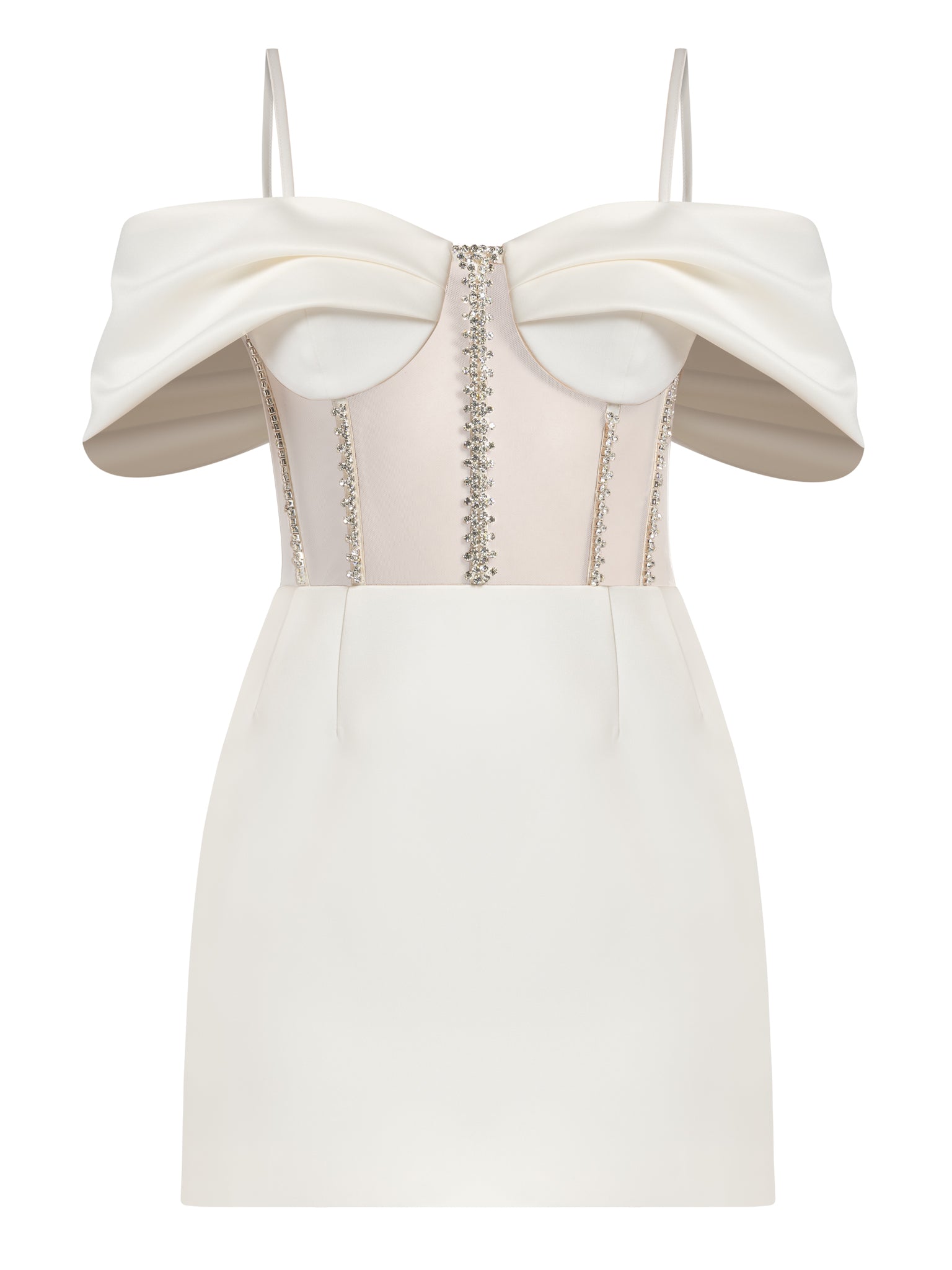 Women's White Belle Of The Ball Crystal-Embellished Mini Dress | Extra Small | Tia Dorraine