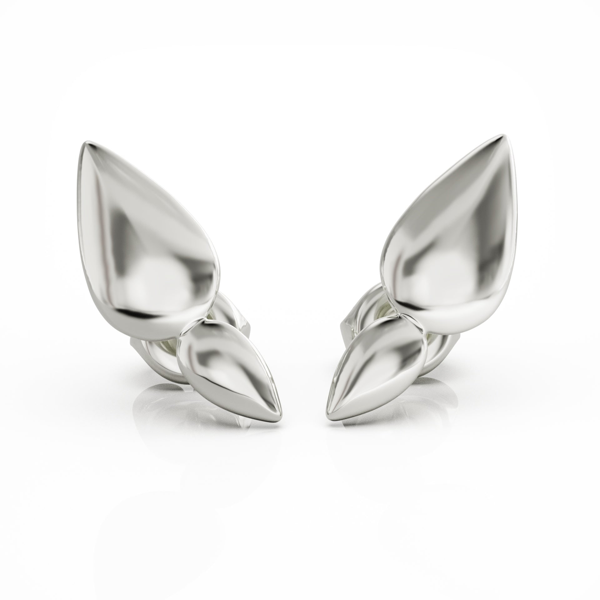 Linda Fiore Women's Lotus Silver Stud Earrings In Silver