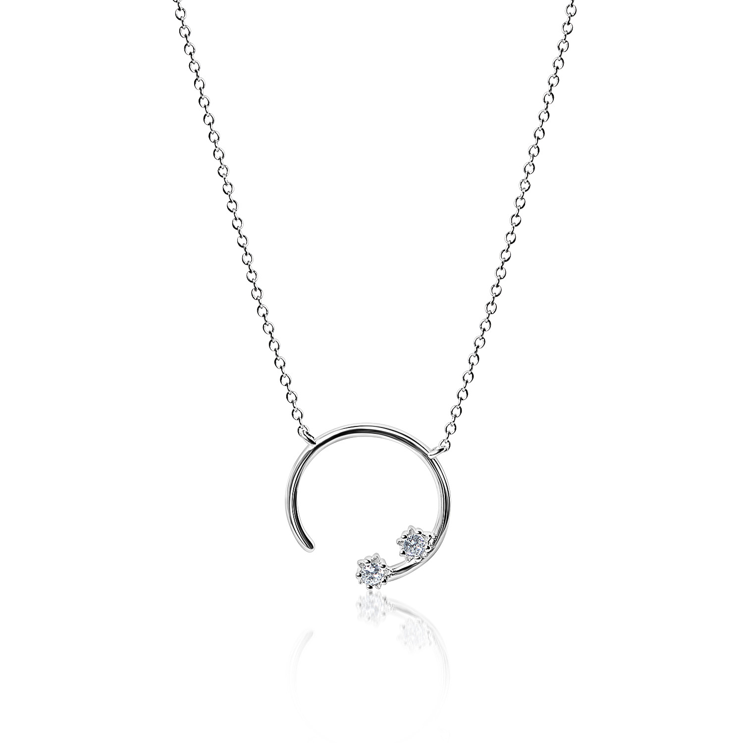 Amoresea Women's Kindhearted Sterling Silver Geometric Pendant Necklace