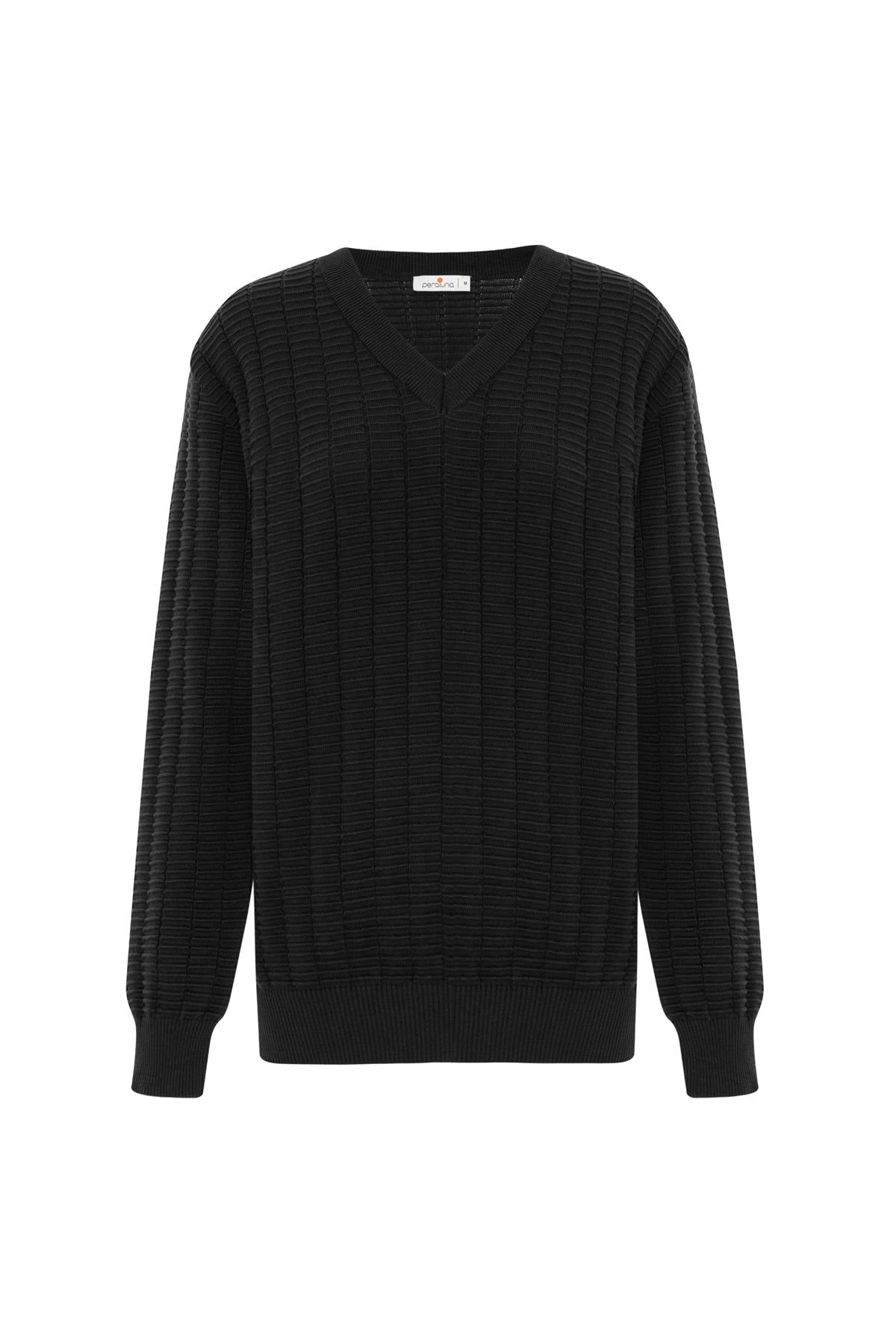 Peraluna Men's Zacha V-neck Waffle Knit Pullover In Grey In Grey