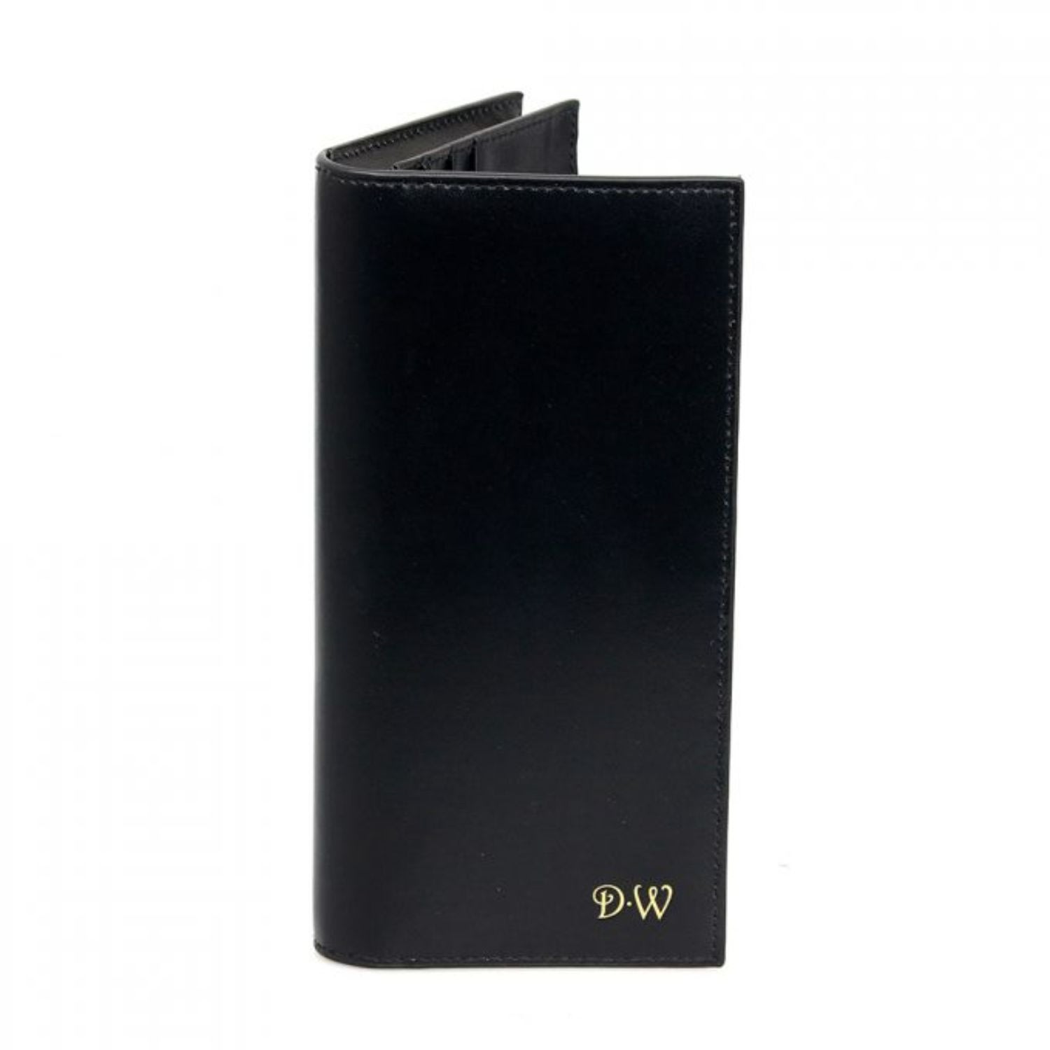 David Wej Men's Long Bifold Wallet – Black In Black