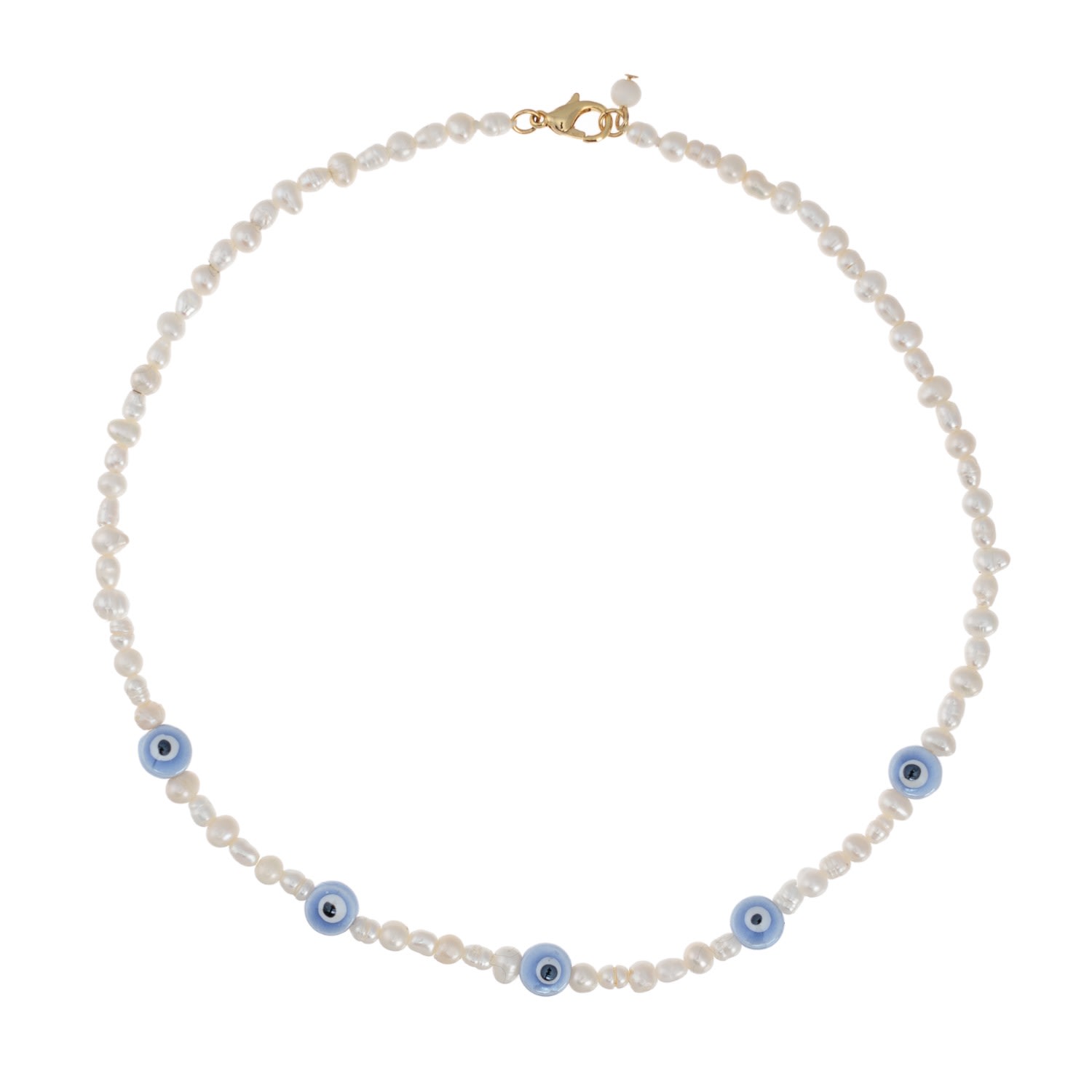 Women’s White Evil Eye Pearl Choker Talis Chains