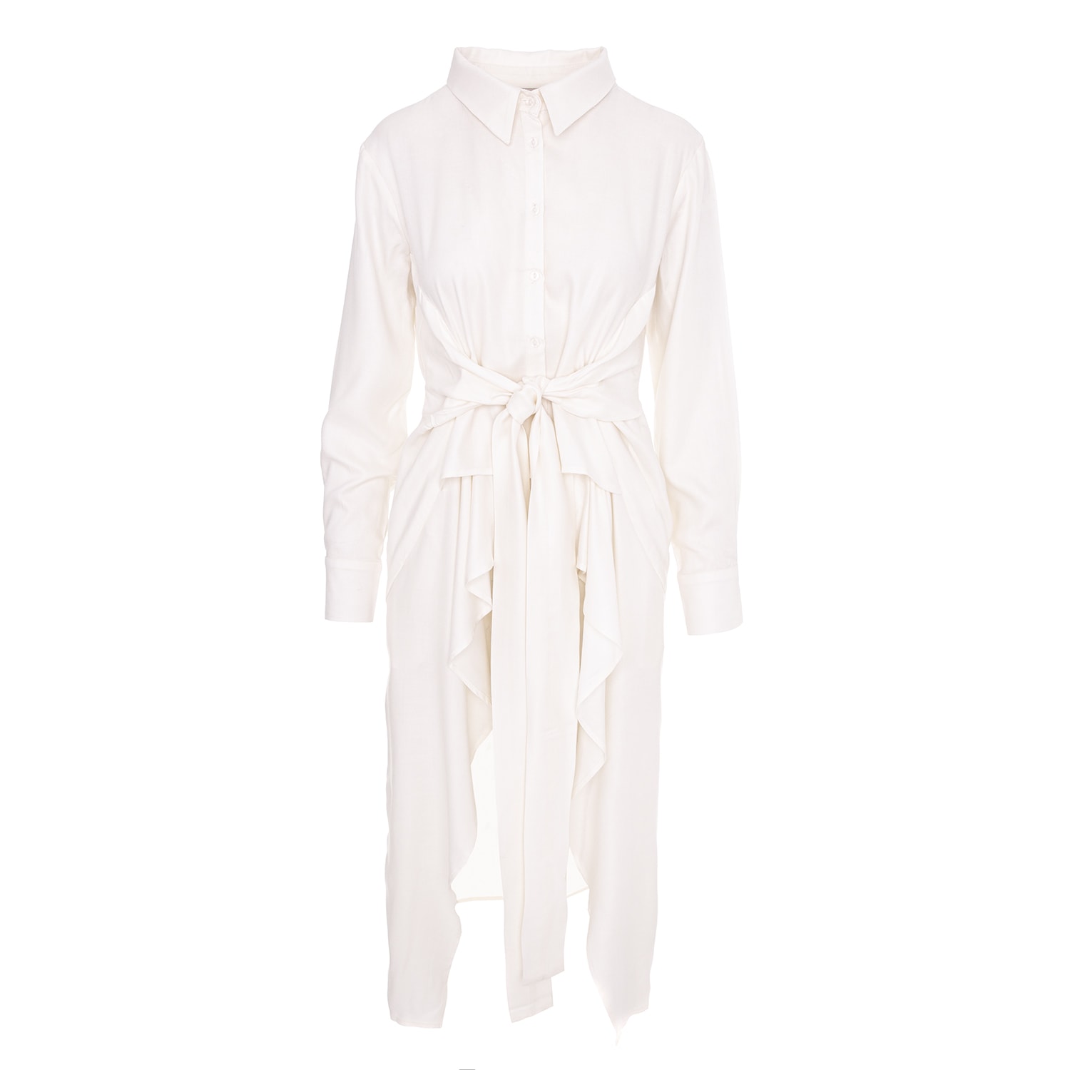 Monarh Women's Black / White Shirt Dress With Wait Details In Black/white