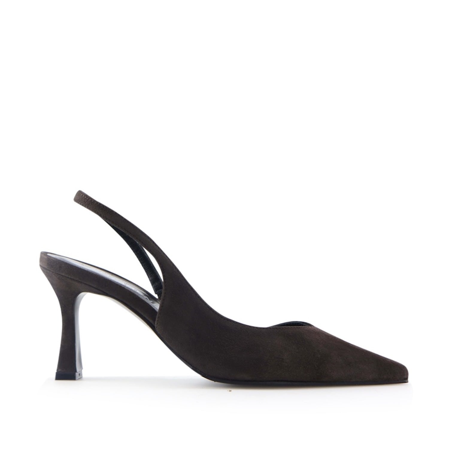 Notabene Women's Emira Slingback Stilettos, Dark Brown Suede In Brown