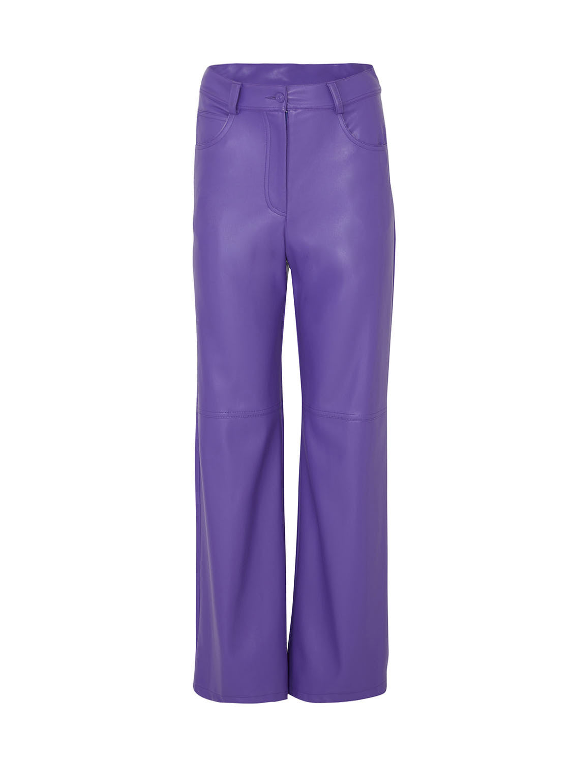 Shop Nocturne Women's Pink / Purple Wide Leg Pleather Purple Pants In Pink/purple