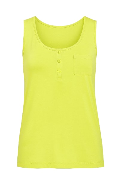 Conquista Women's Yellow Sleeveless Lime Jersey Top In Yellow