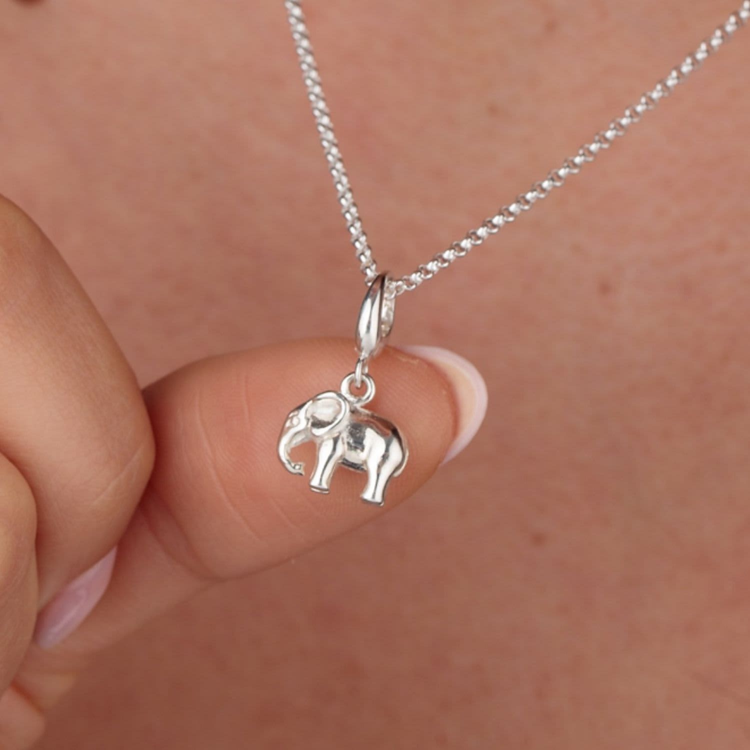 Sterling Silver Elephant Necklace Studs Jewelry Set Lily