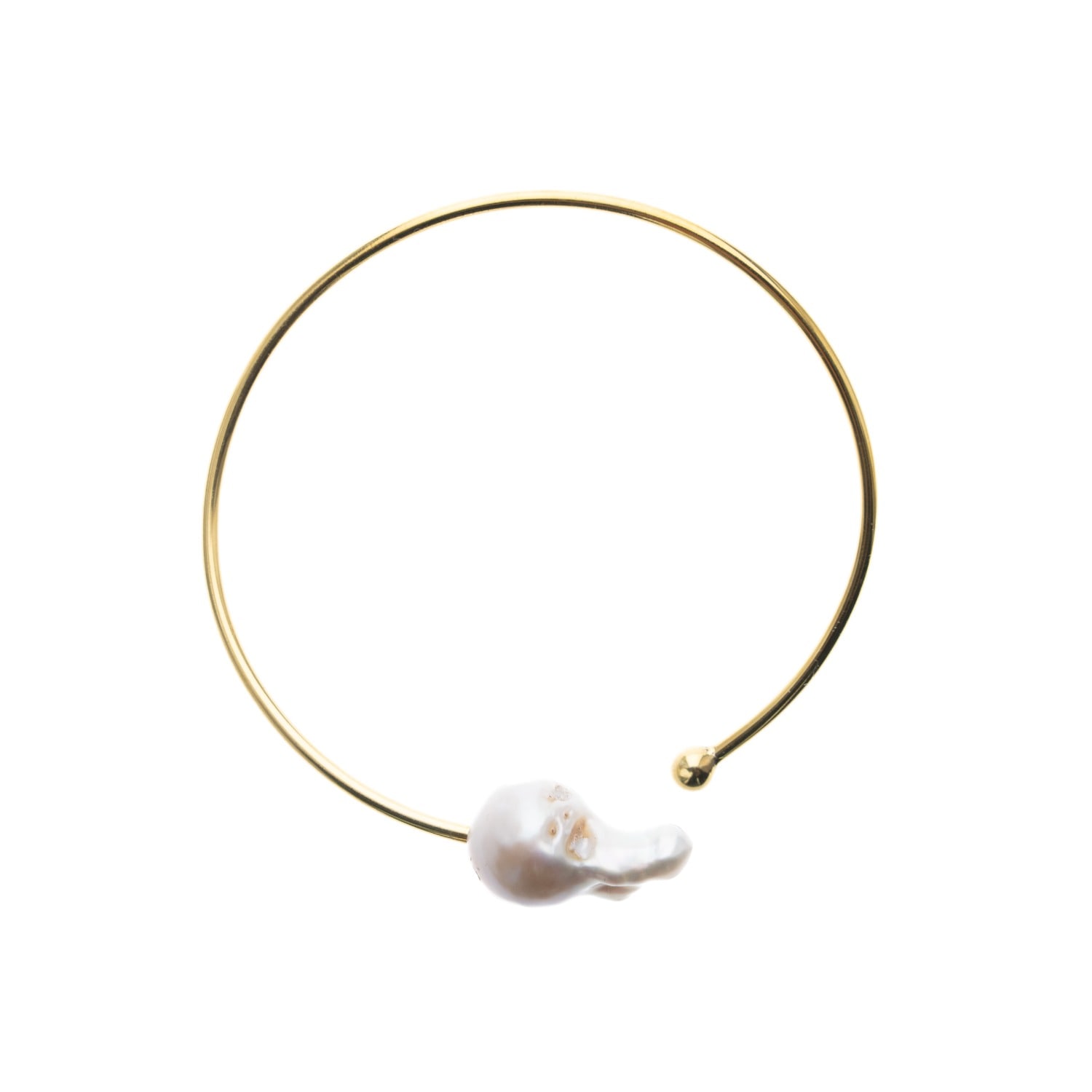 Silver Moon Women's Sterling Silver Bracelet With Pearl - Golden Moon's Tear In Gold