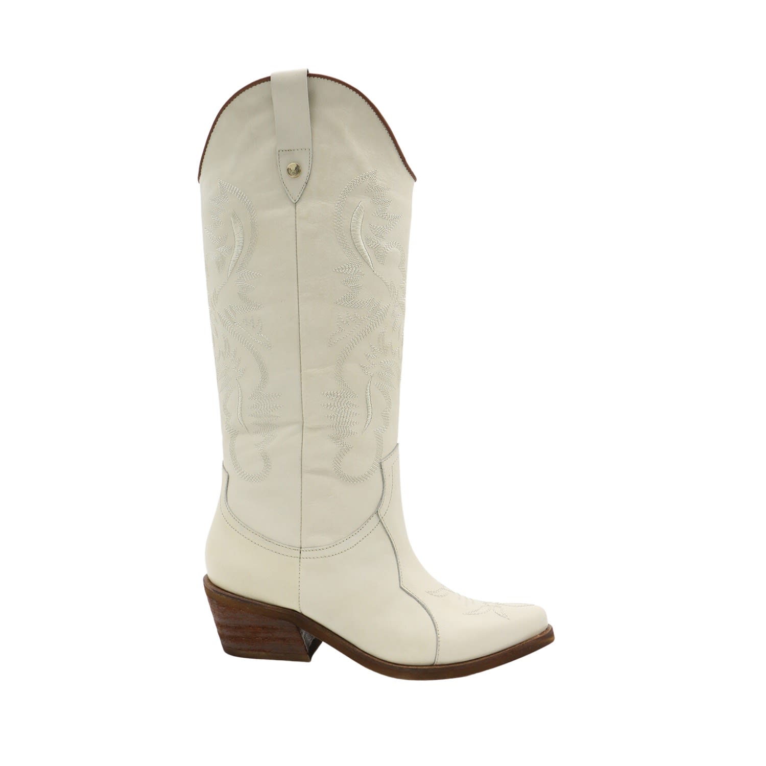 Women’s White Moxie Western Cowboy Boots In Ivory Leather 5 Uk Stivali New York