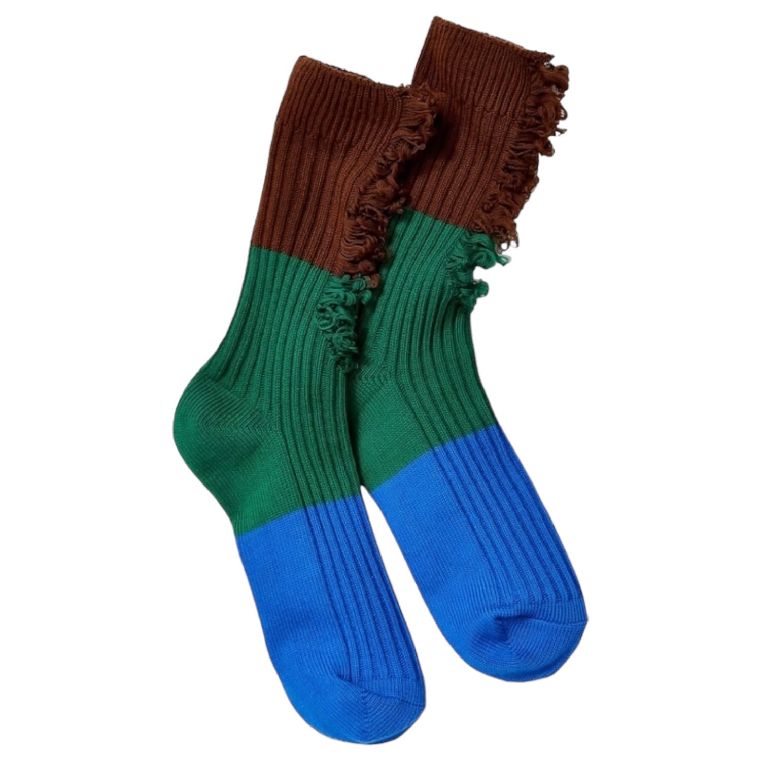 Women’s Green / Blue / Brown Neopolitan Socks - Kelly Cobalt High Heel Jungle by Kathryn Eisman