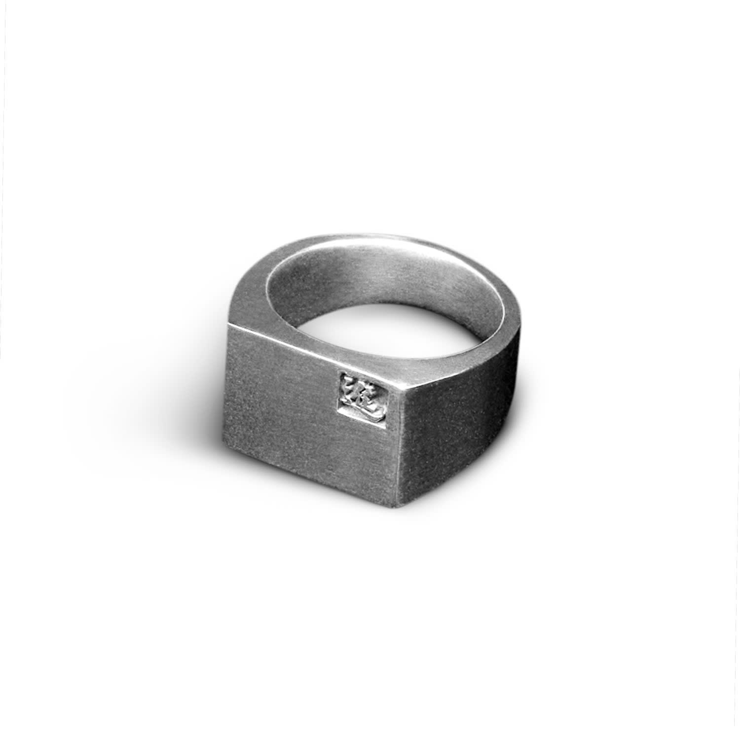 Mens Signet Ring In Sterling Silver by Kaizarin