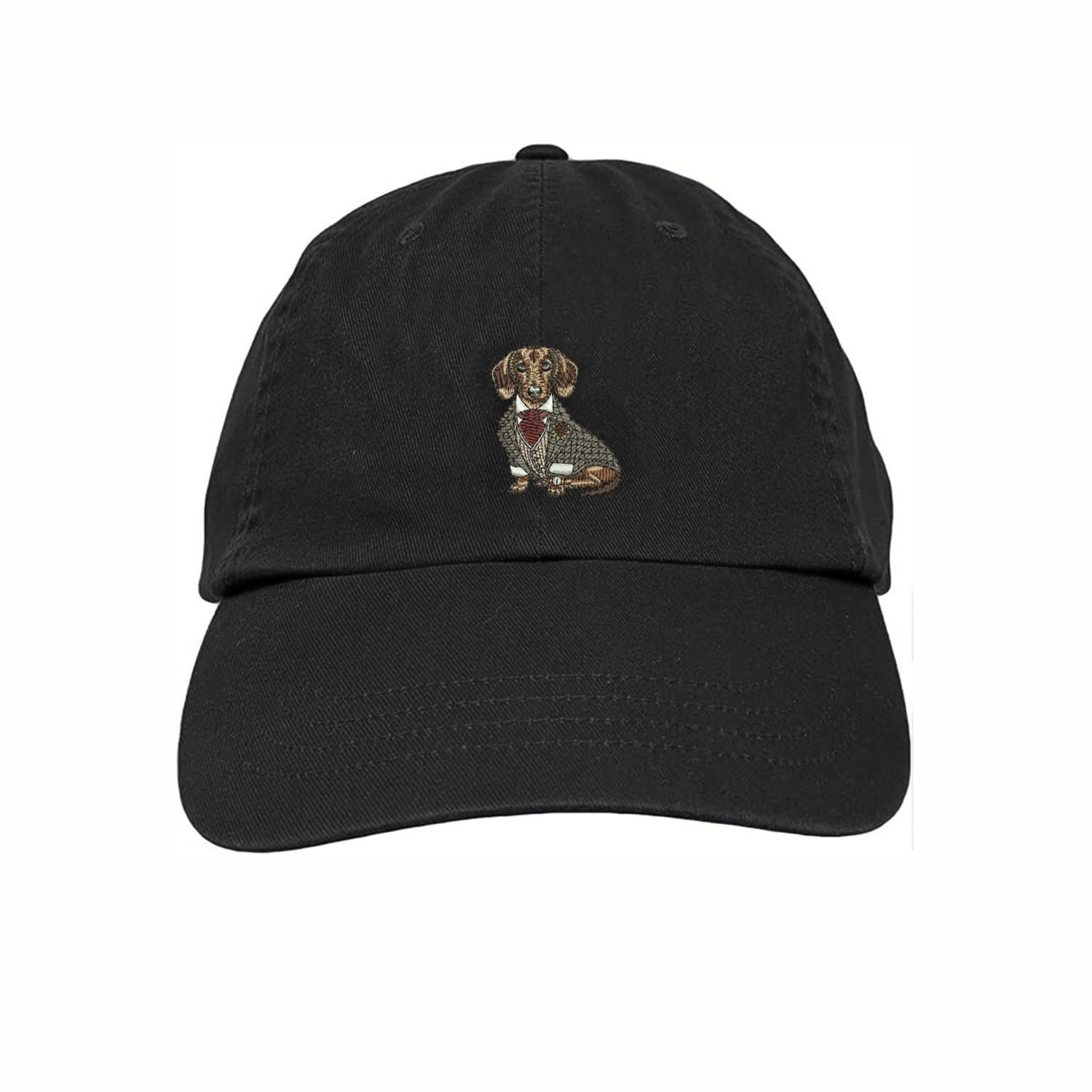 Amati Collection Women's Dachshund Embroidered Cap Unisex - Black