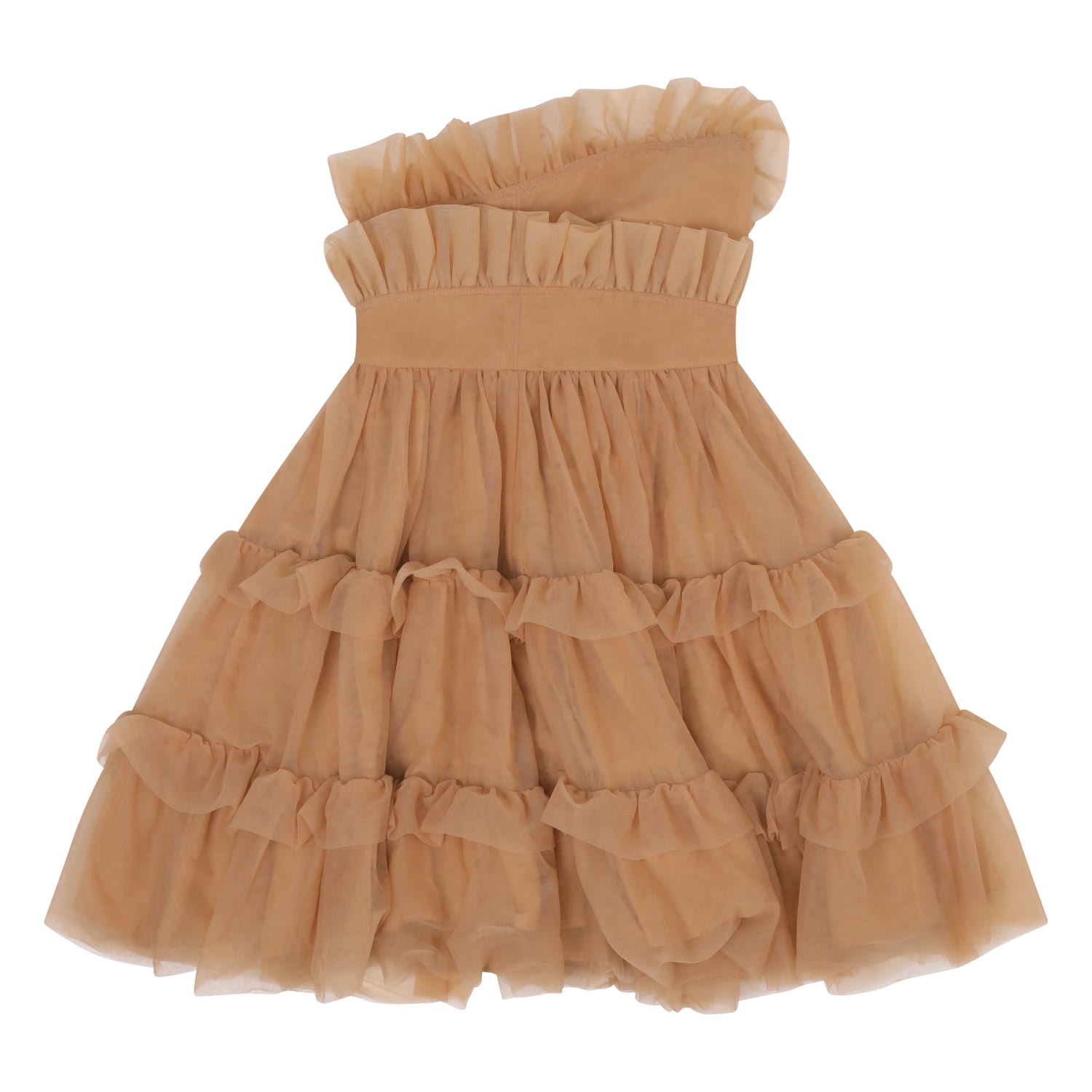 Balou Brown Womens Tulle Frill Dress