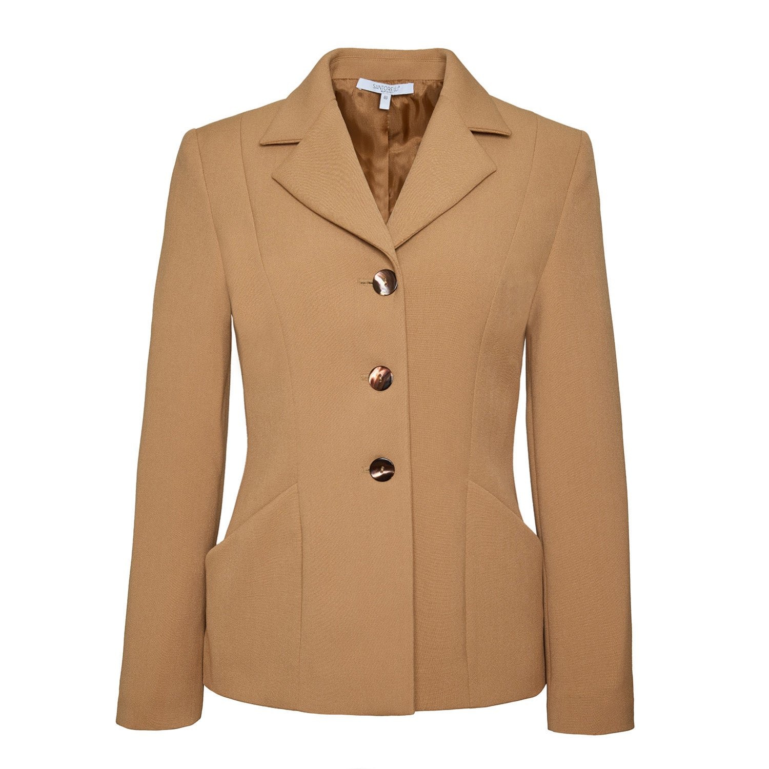 Women's Neutrals Febe Crepe Jacket With Bucket Pockets | Medium | Santorelli