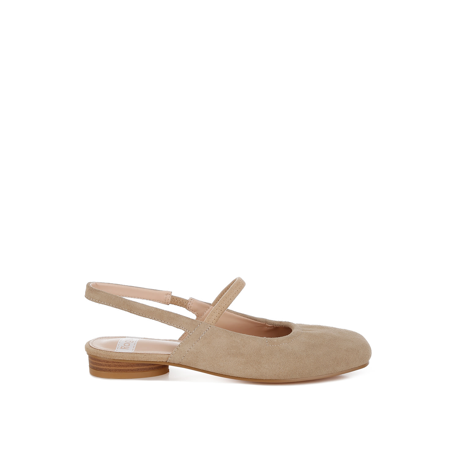 Rag & Co Women's Neutrals Bounzi Soft Suede Leather Slingback Sandals In Beige In Beige/black