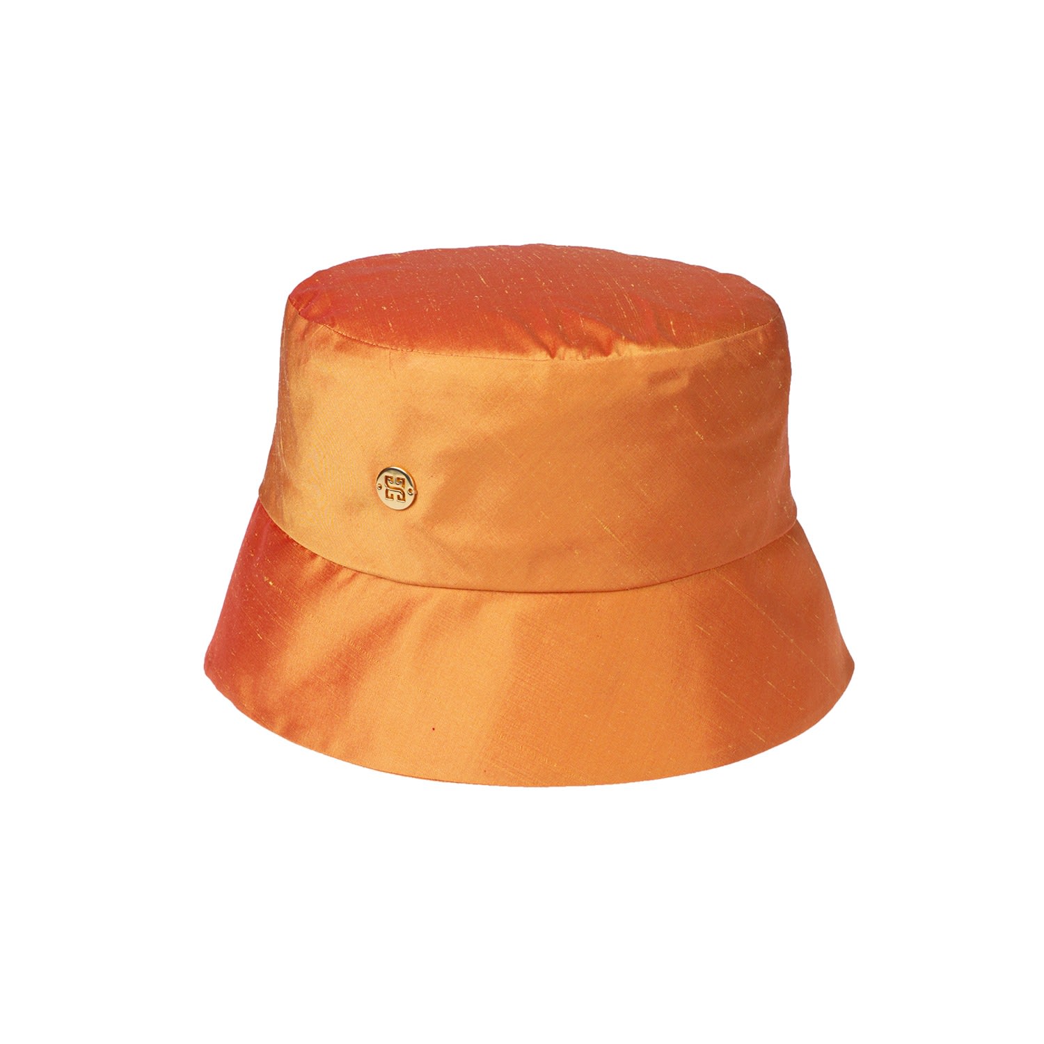 Sibi Hats Women's Yellow / Orange Lisa - Orange Silk Dupioni Bucket Hat In Yellow/orange