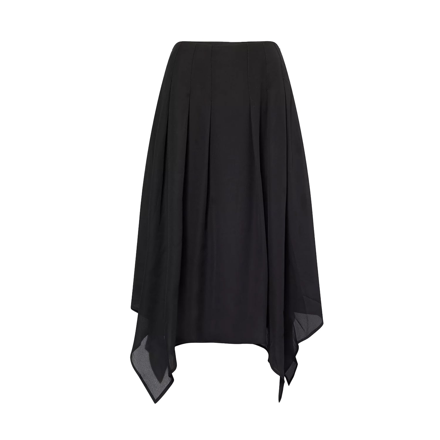 Amy Lynn Women's Tilda Black Asymmetric Chiffon Midi Skirt