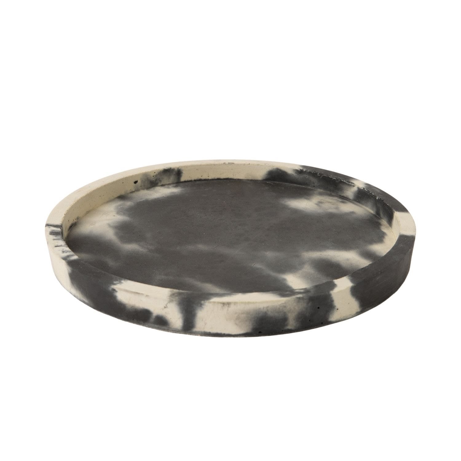 White / Black Round Concrete Tray - Black, White Smith & Goat