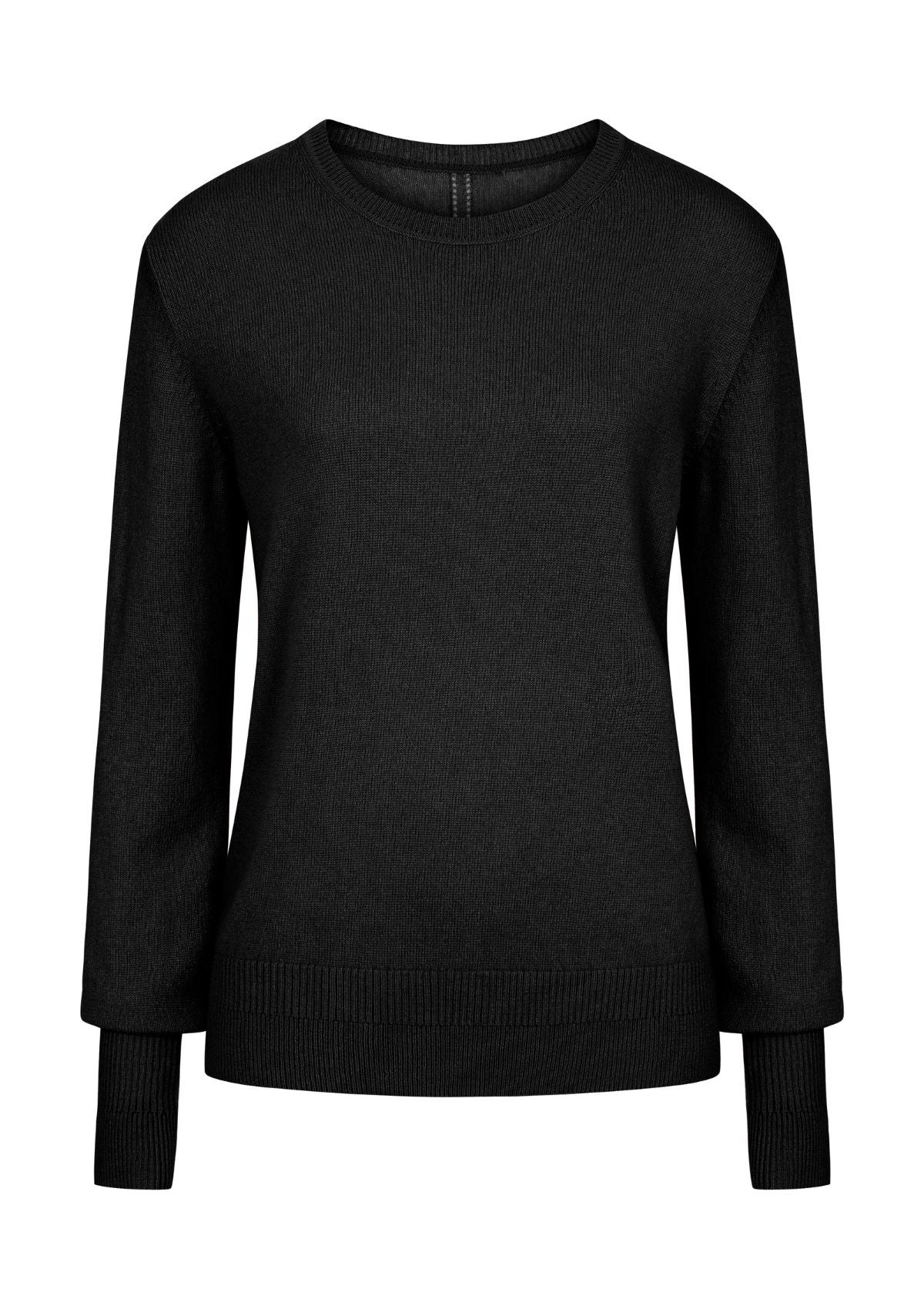 Loop Cashmere Women's Cashmere Crew Neck Sweater In Jet Black In Animal Print