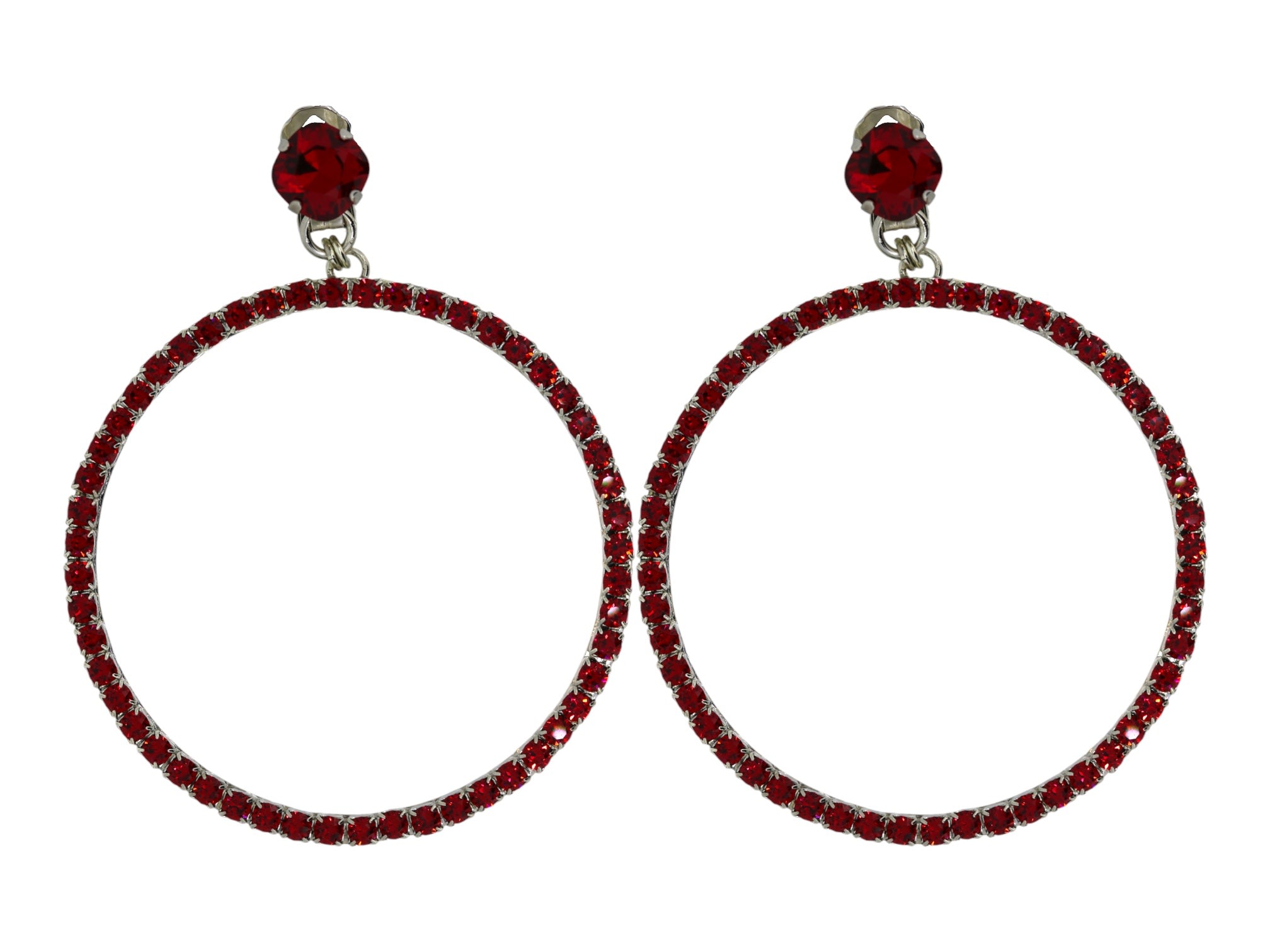 Vickisarge Women's The Large Red Hoop Earrings In Platinum - Pierced