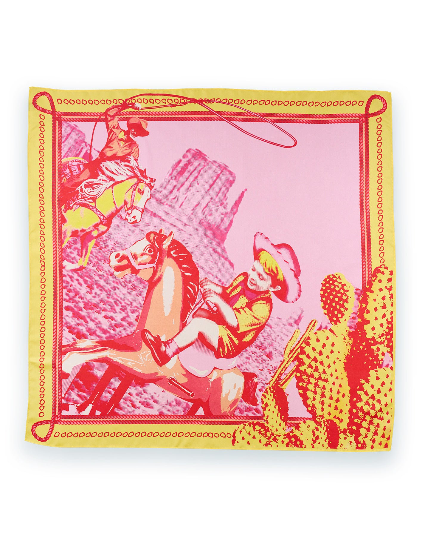 Gresham Blake Women's Pink / Purple / Yellow Rodeo Silk Scarf In Pink/purple/yellow