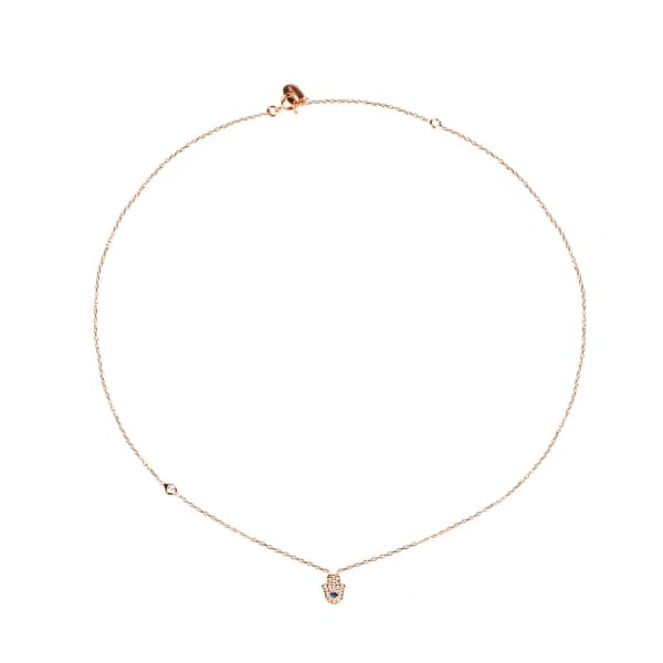 Latelita London Hamsa Hand Necklace Rosegold In Gold