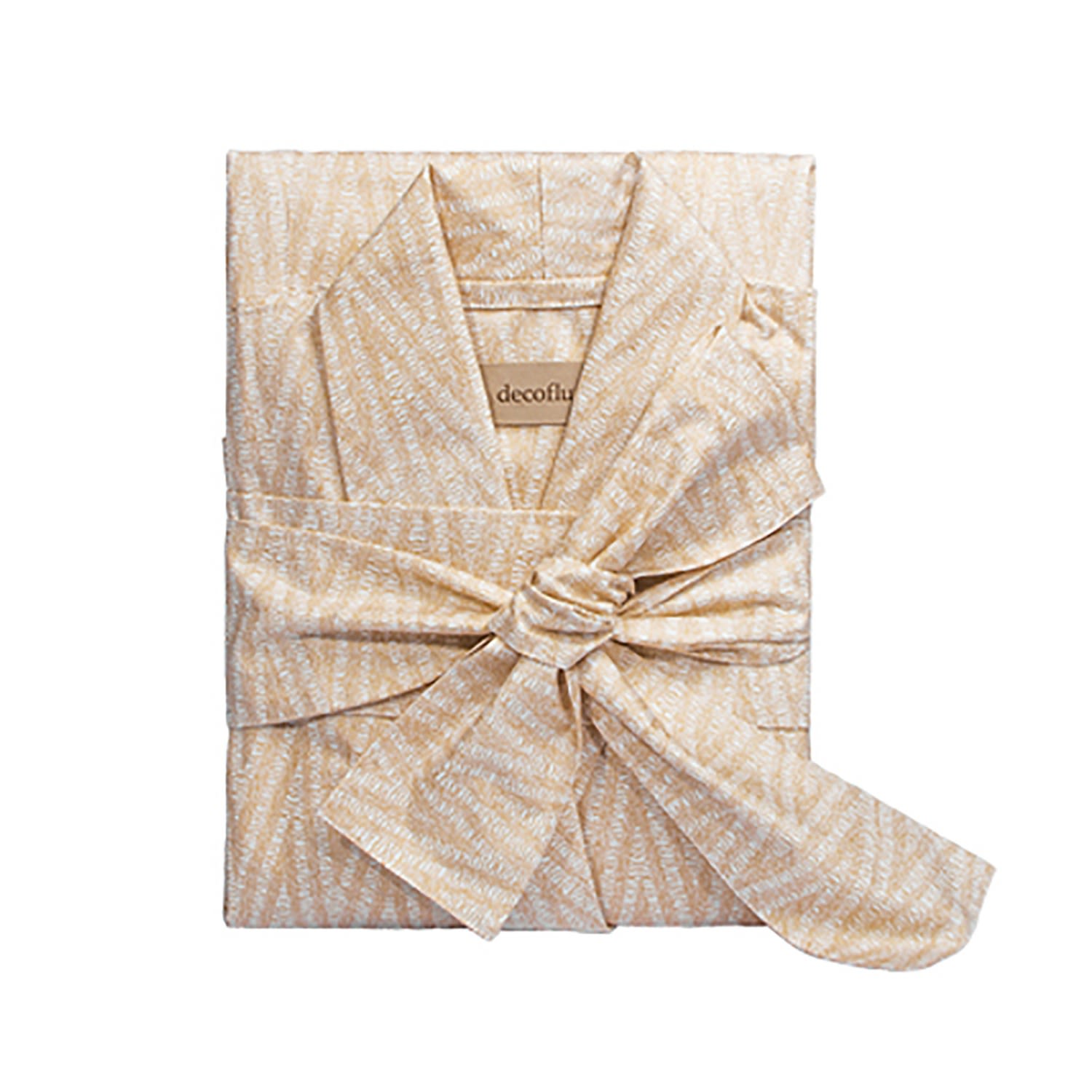 Women's Gold / Neutrals Classic Cotton Sateen Bathrobe - Twist Gold | Medium | Decoflux Home