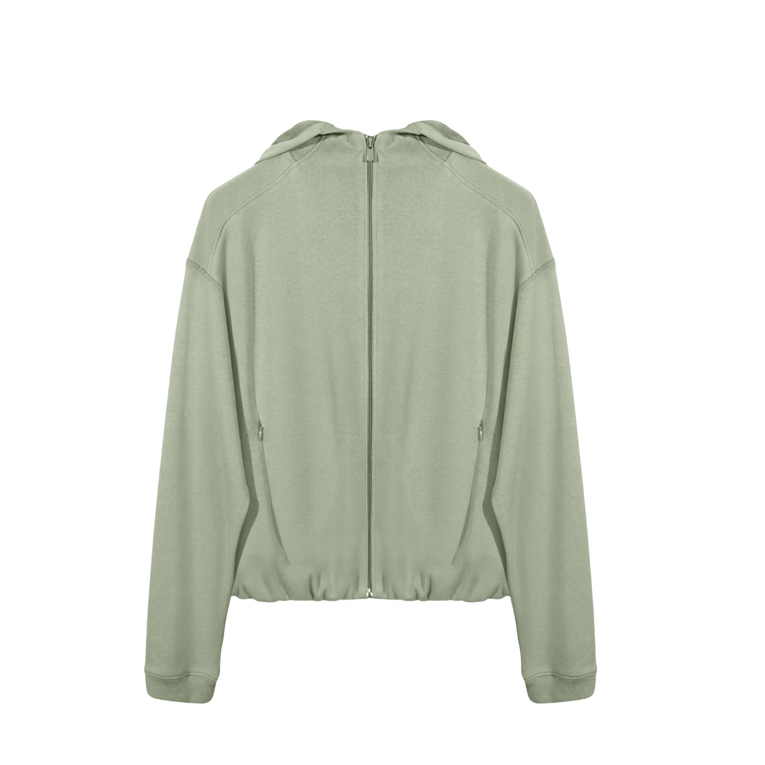 One Of Us Green Carla Sways Balloon Hem Zip Hoodie Sage