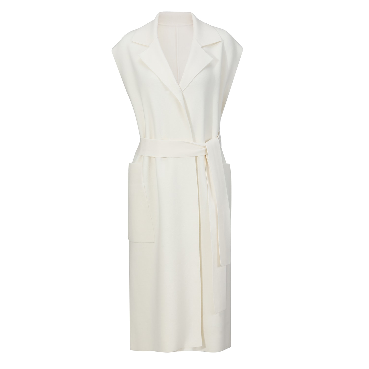 Nuaje Nuaje Women's Marlee Merino Wool Long Cardigan Vest - White In White