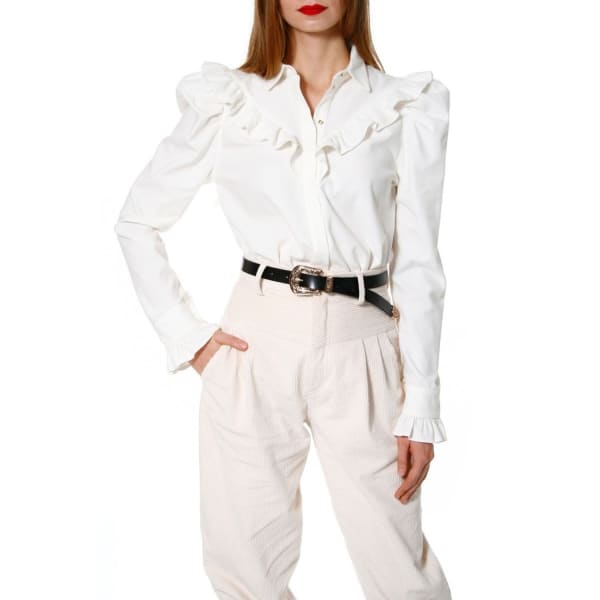 Aggi By Halewski Fany Whisper White Blouse In White