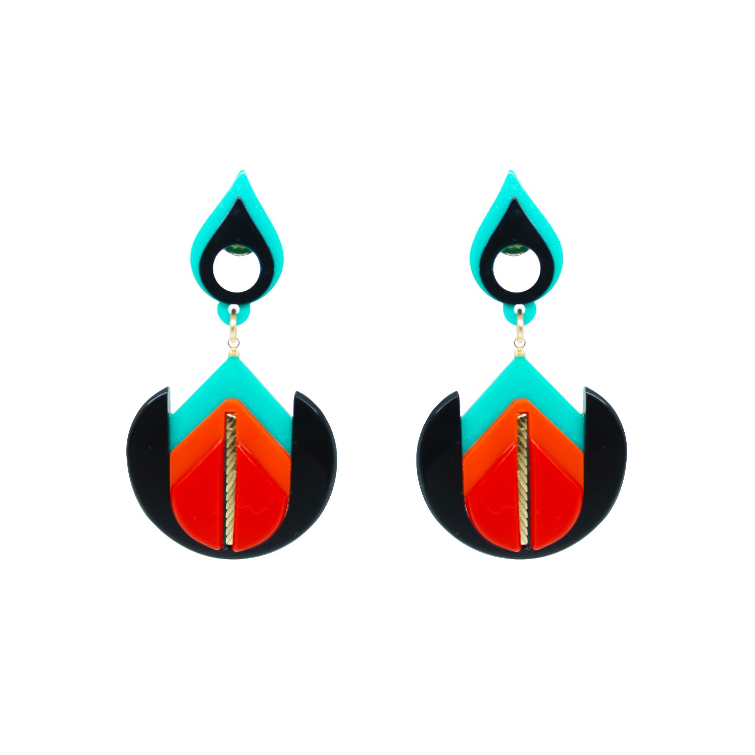 Gissa Bicalho Women's Handmade Earring Iolanda Mod Red