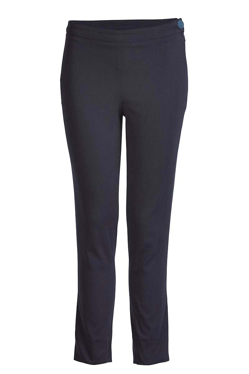Conquista Women's Blue Fitted Stretch Trousers Navy In Blue