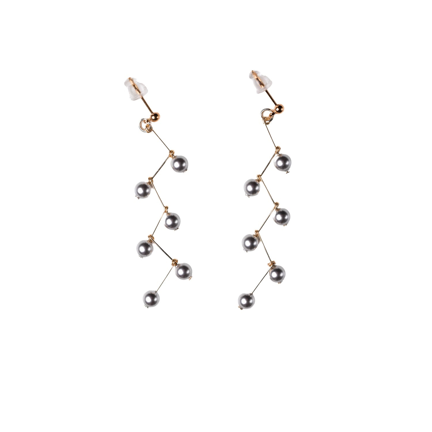Heartfelt Layers Women's Grey Tree Branch Chandelier Earrings - Crystal Pearl