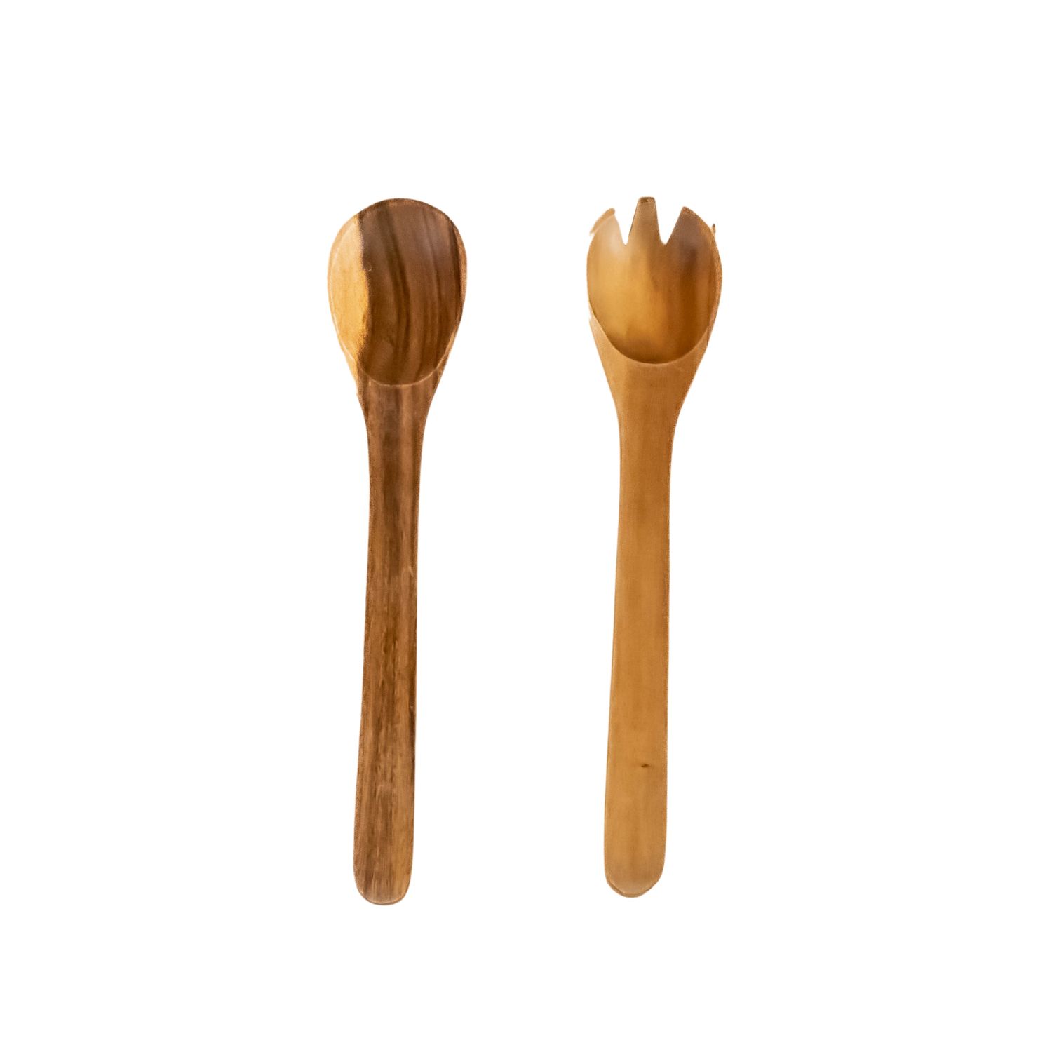 Brown Spoon & Fork, Set Of Two - Acacia Wooden Utensils Likh