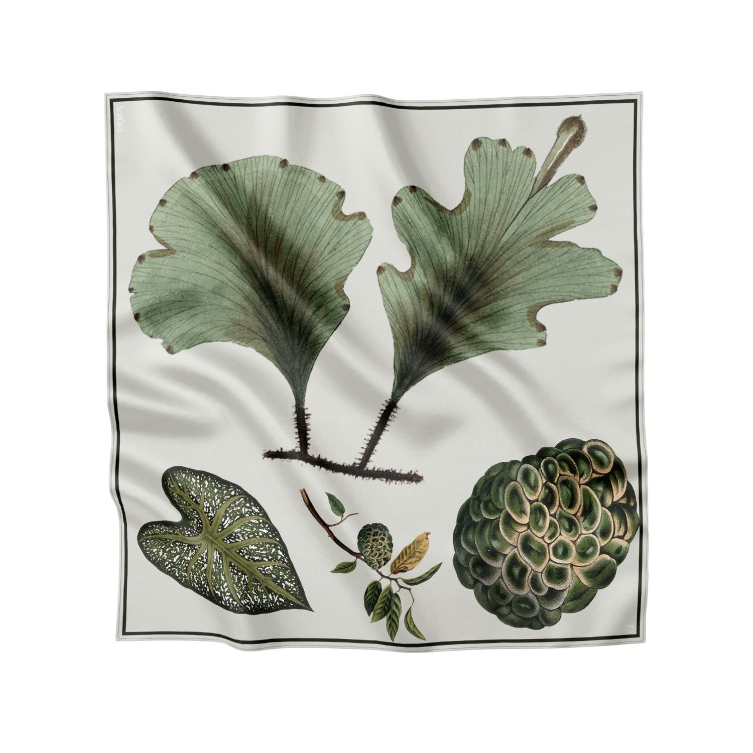 Artifact. Women's Green / Neutrals Silva Viridis Large Luxury Square Silk Scarf