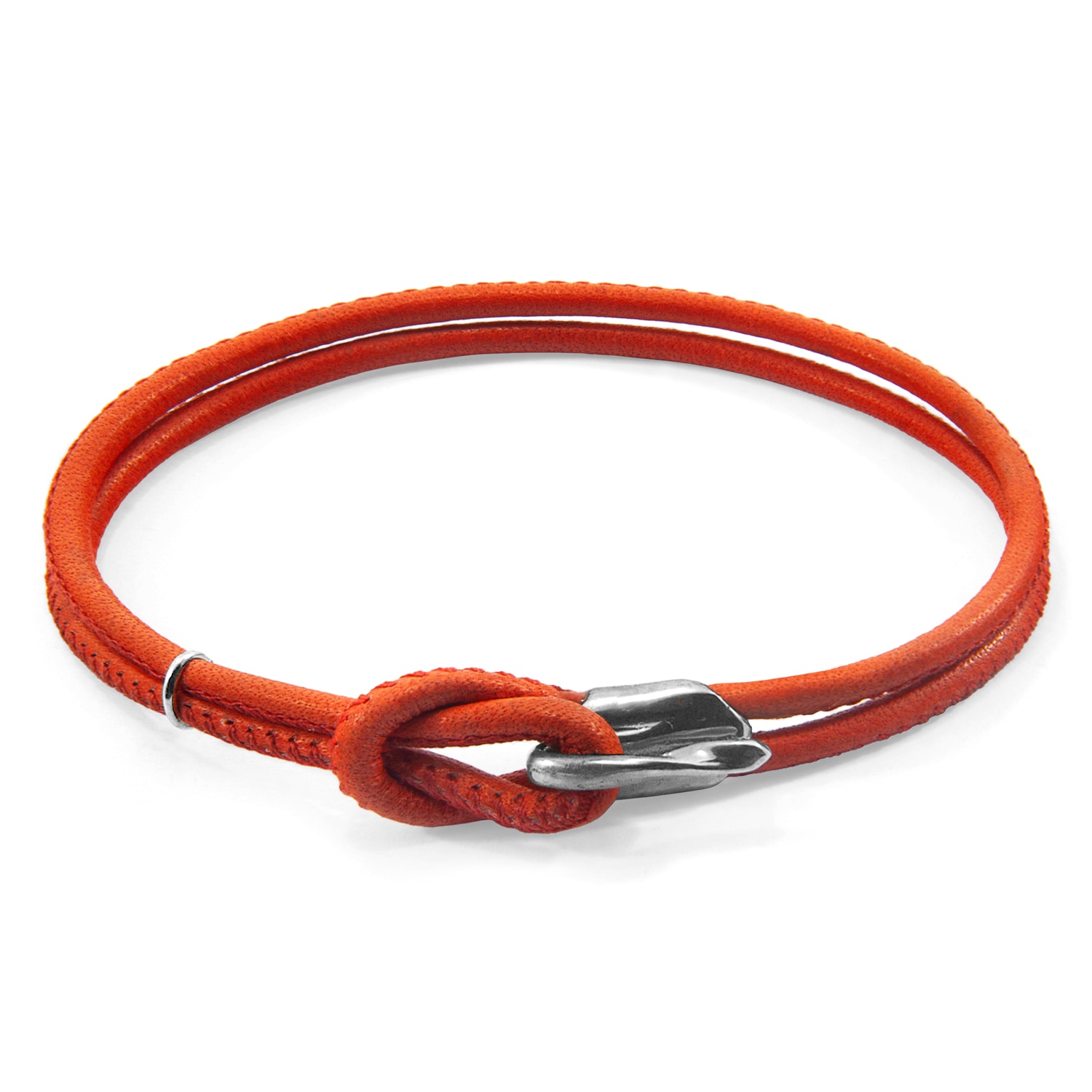 Anchor & Crew Women's Red / Silver Apple Red Orla Silver & Nappa Leather Bracelet