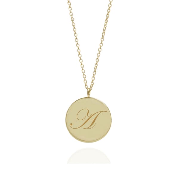 MYIA BONNER INITIAL A EDWARDIAN PENDANT IN 9K YELLOW GOLD